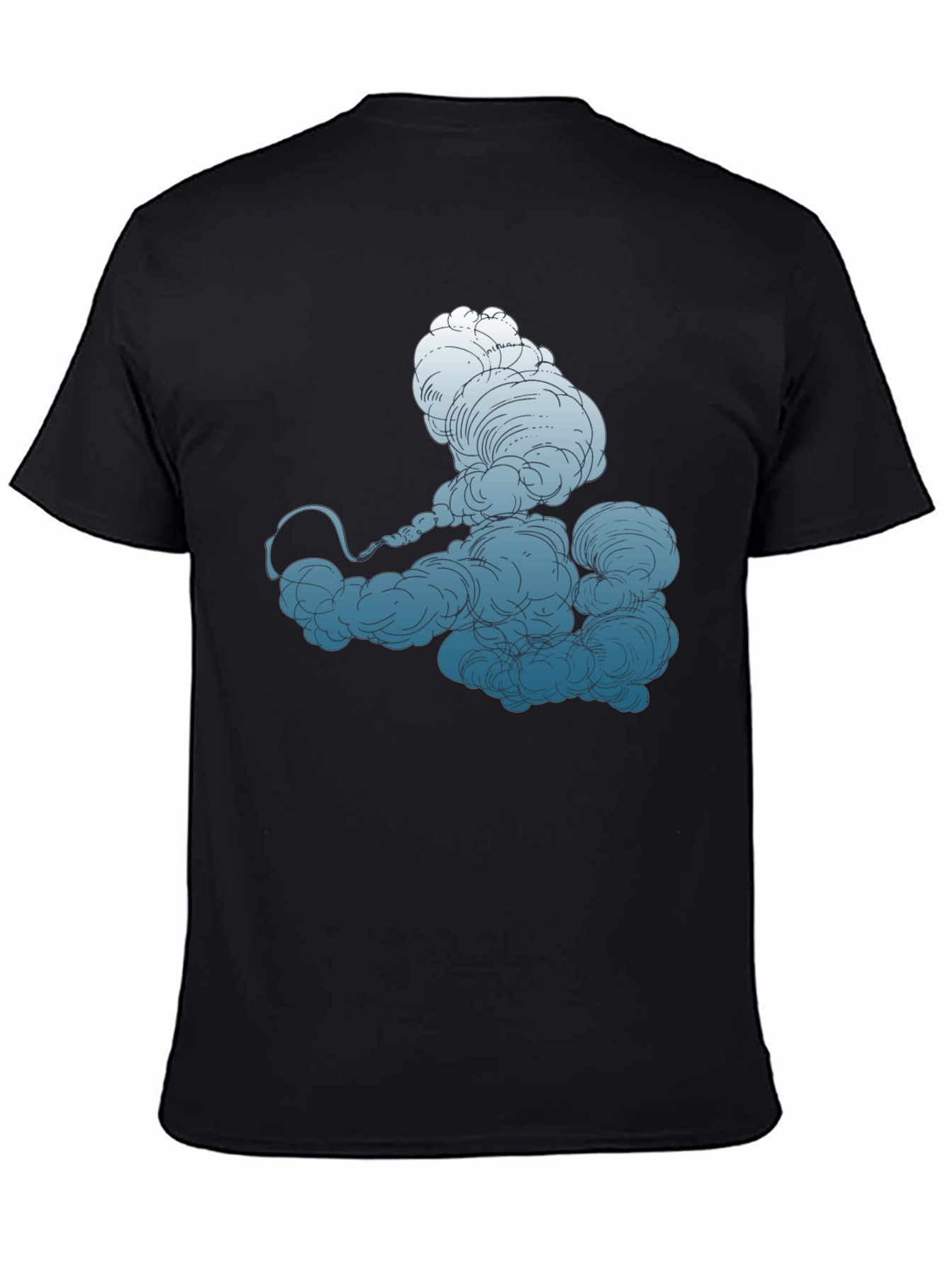 Black Smokey Cloud Graphic Tee - Cool Black T-Shirt view 4