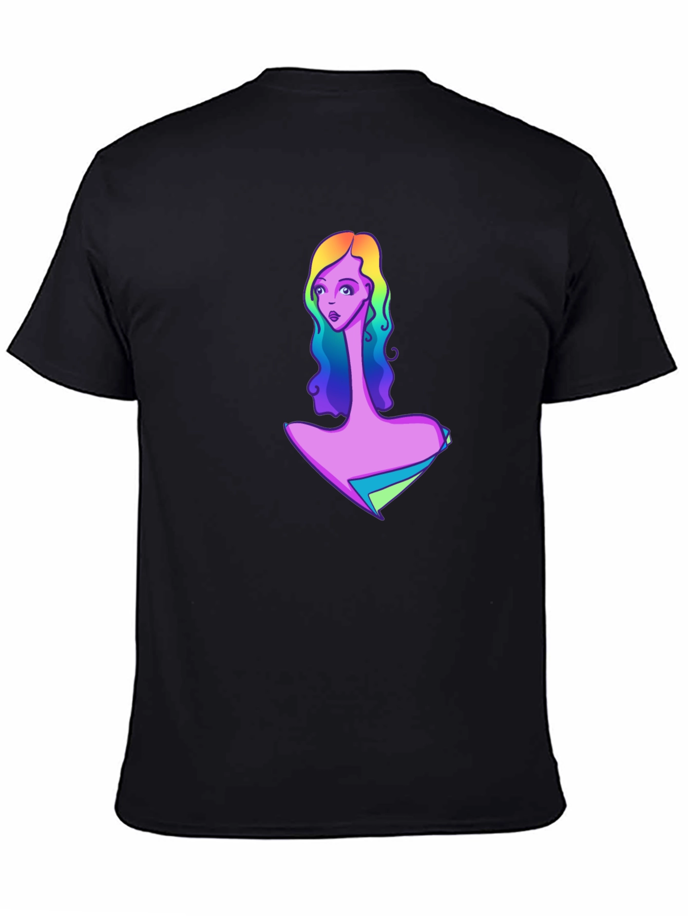 Black Rainbow Girl Graphic Black T-Shirt view 4