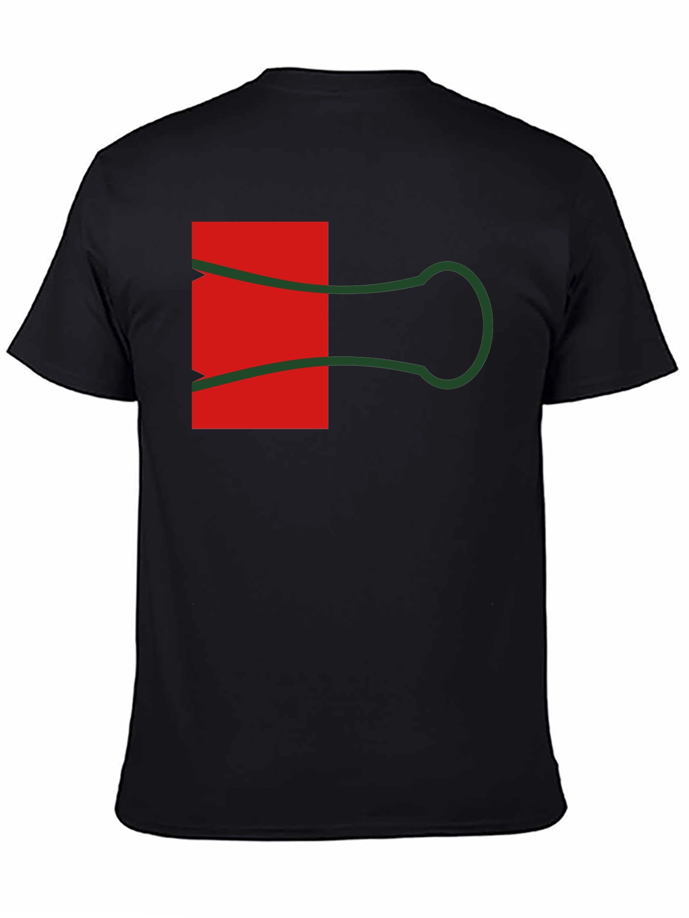 Black Abstract Paper Clip Graphic Tee - Black view 4