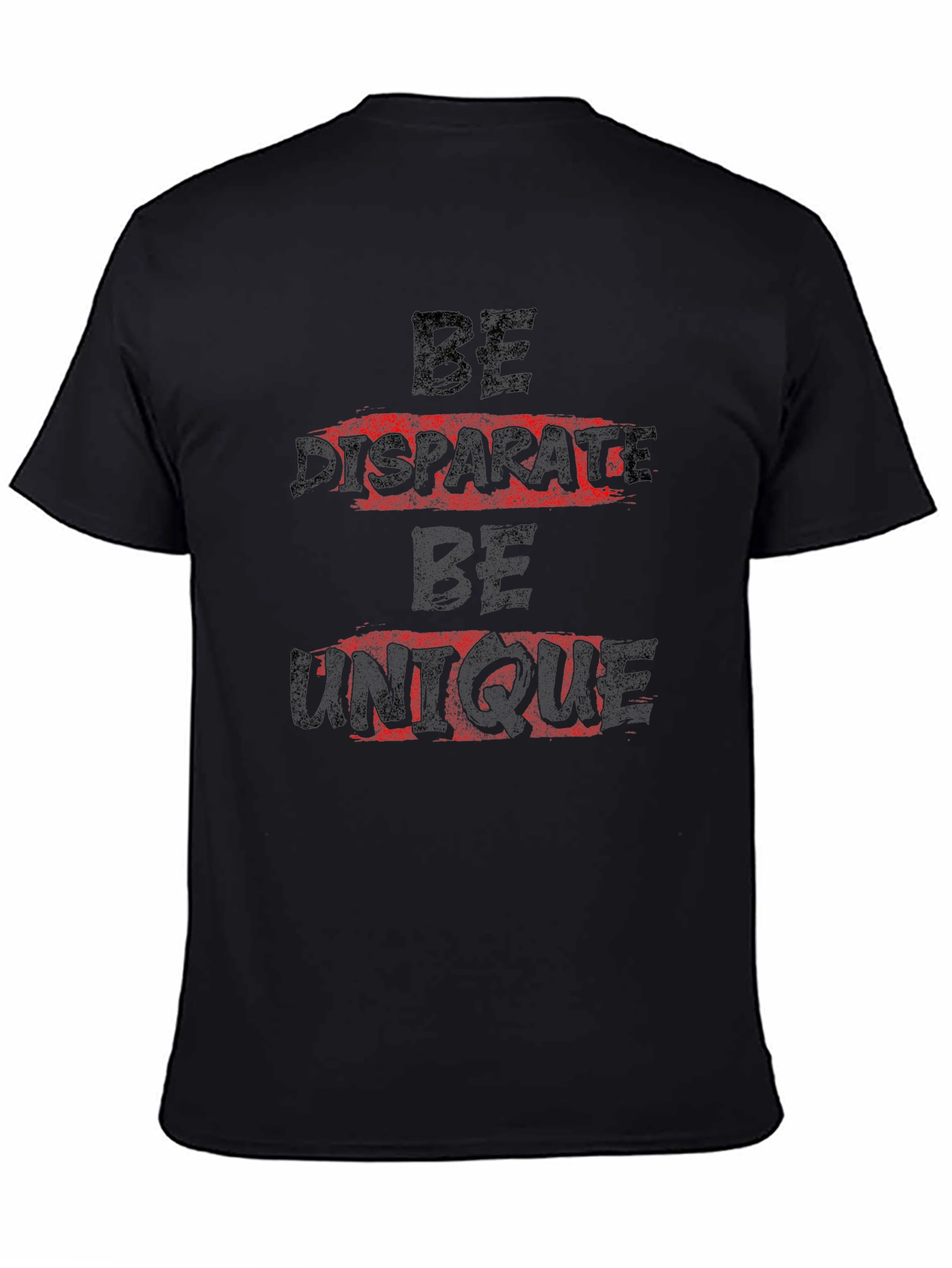 Black Be Disparate Be Unique Graphic Tee view 4