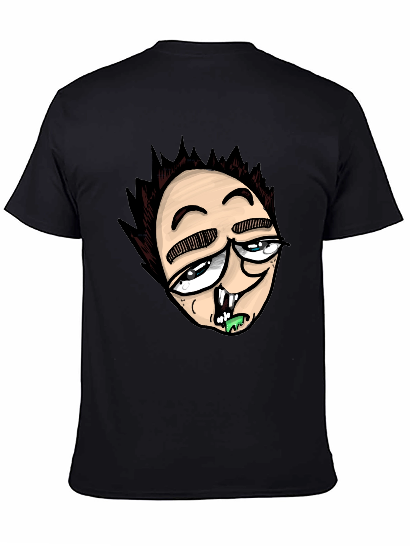 Black Cartoon Character Graphic Print Black T-Shirt view 4