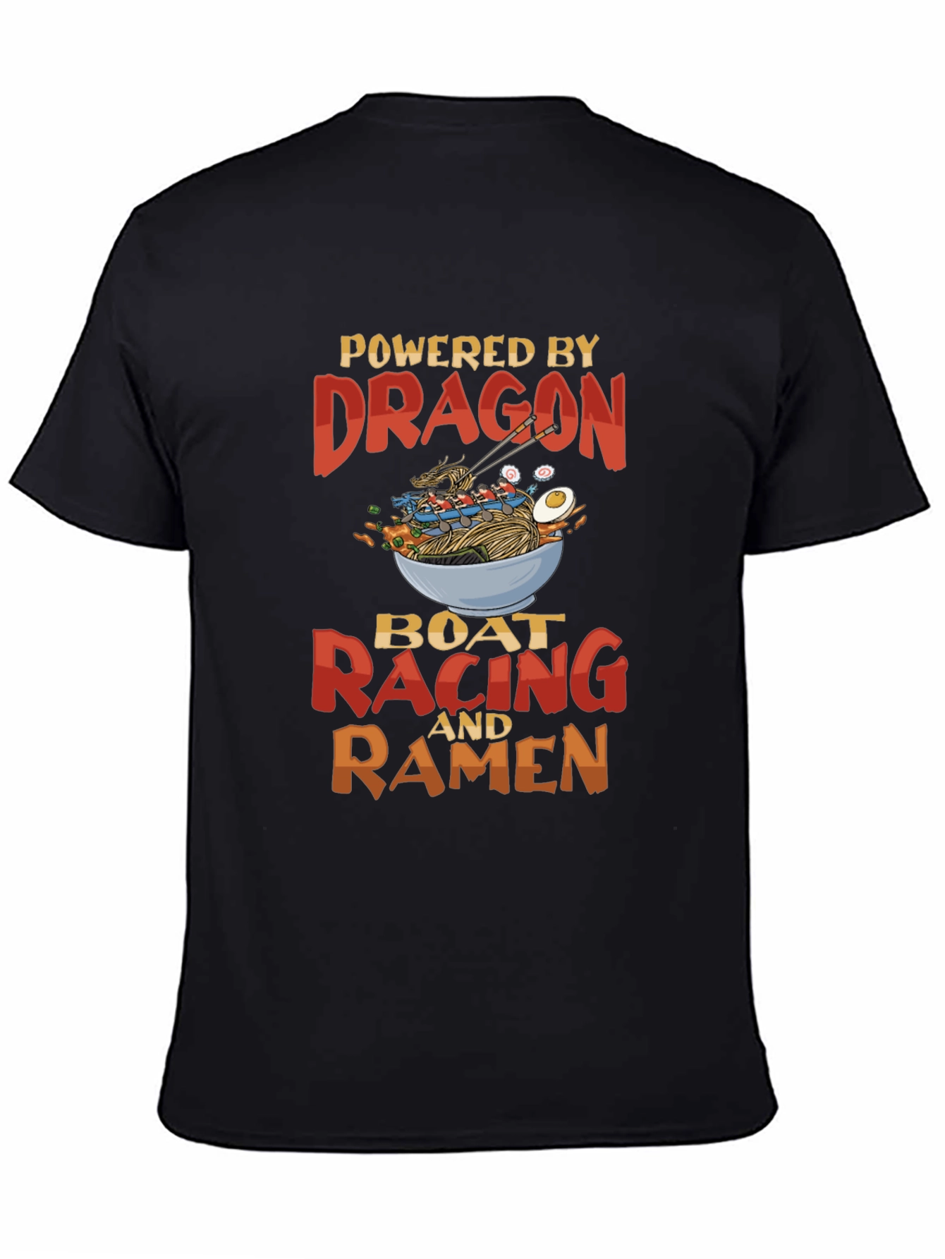 Black Dragon Boat Racing Ramen Graphic T-Shirt view 4