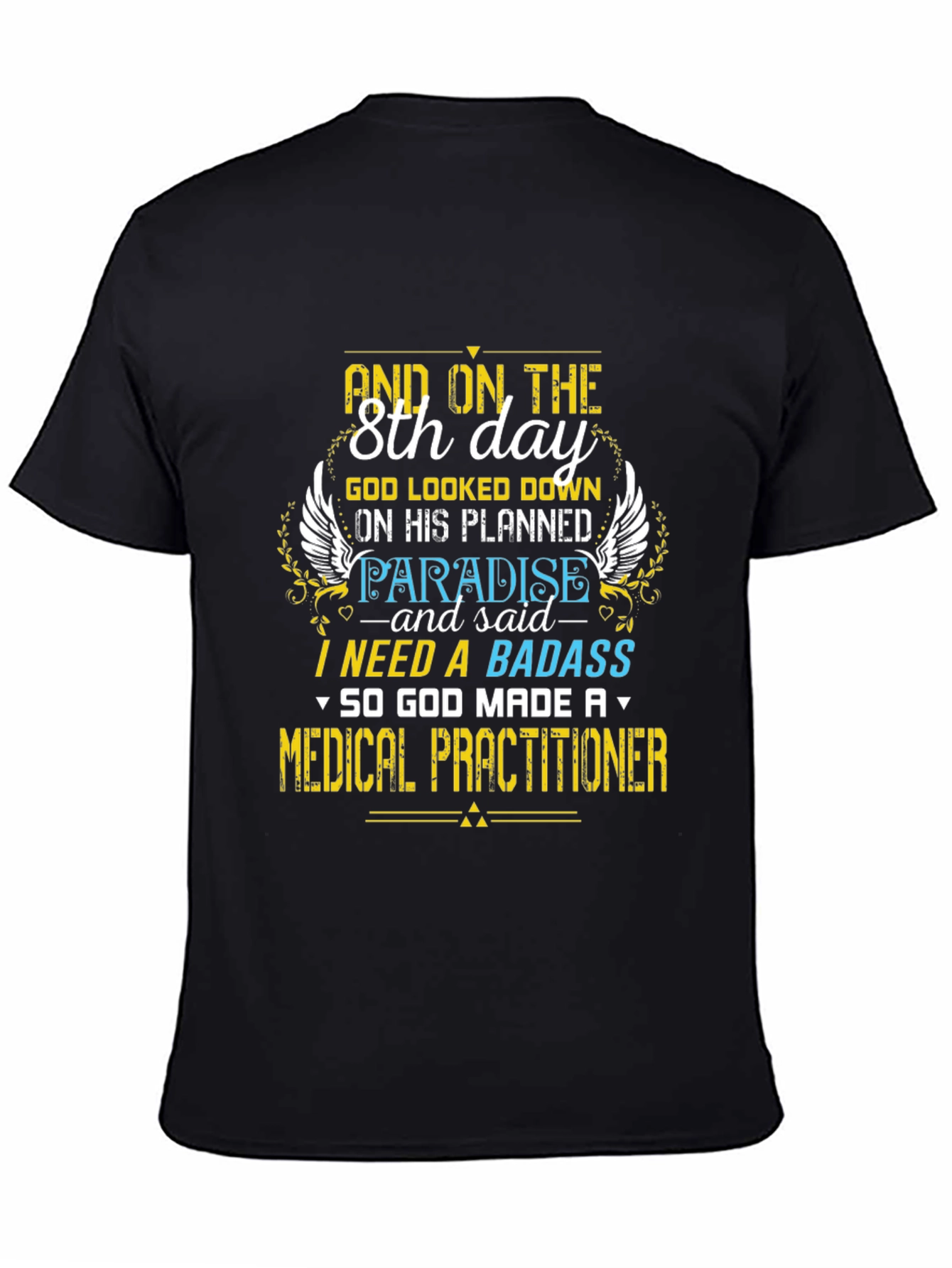 Black 8th Day Medical Practitioner Graphic Tee view 4