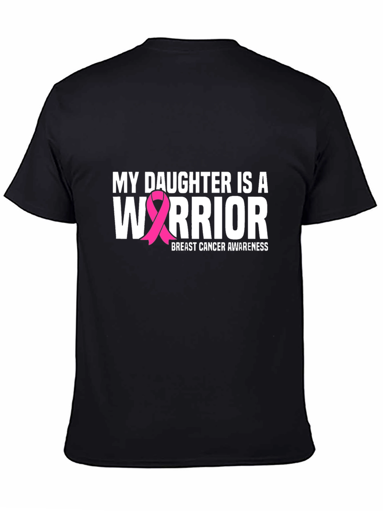 Black Breast Cancer Awareness Warrior T-Shirt view 4