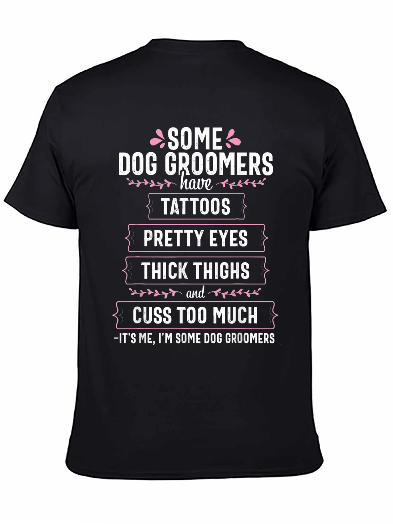 Black Dog Groomer Tattoo T-Shirt Funny Grooming Gift view 4