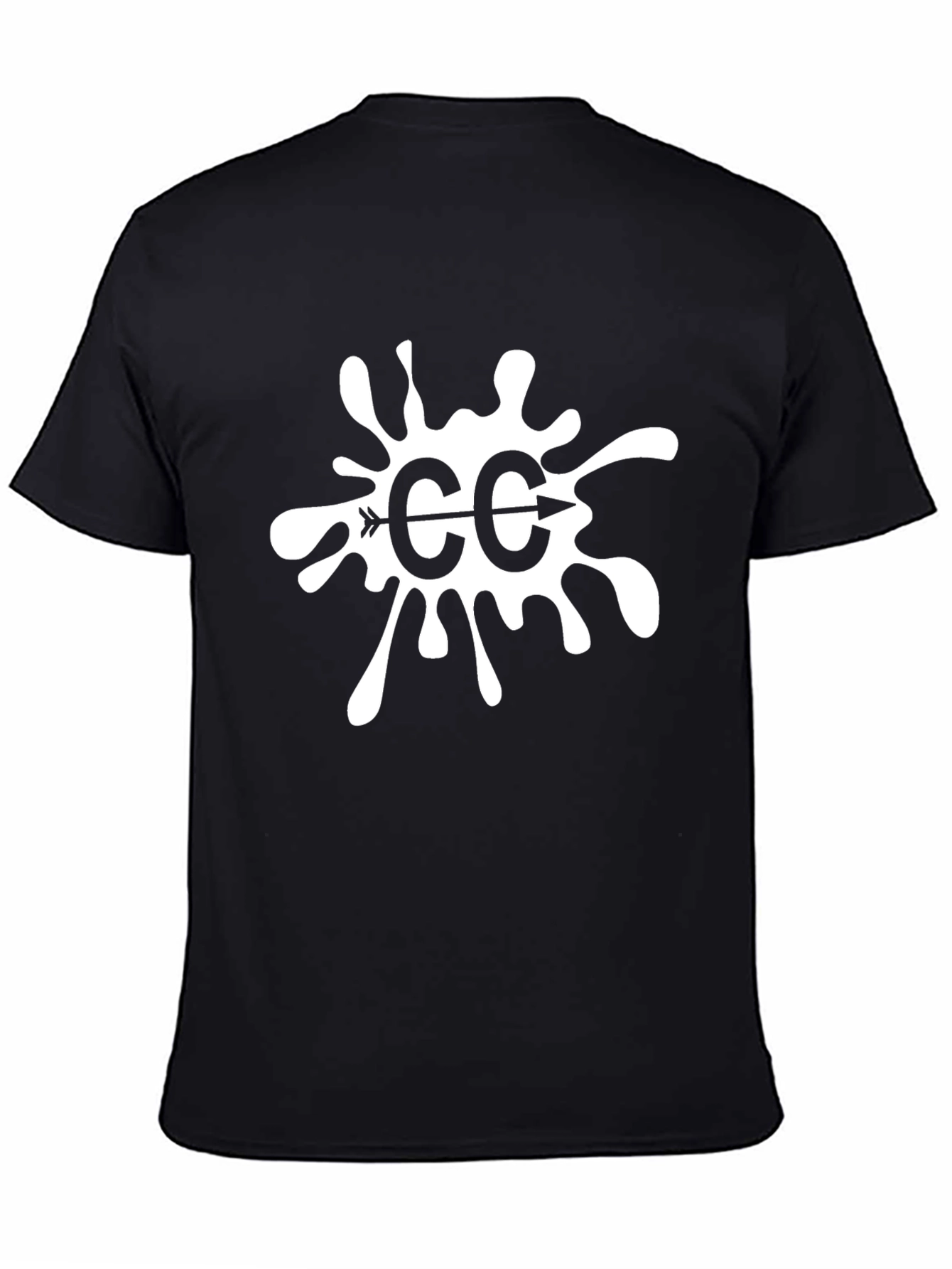 Black CC Arrow Splatter Graphic Black Tee view 4