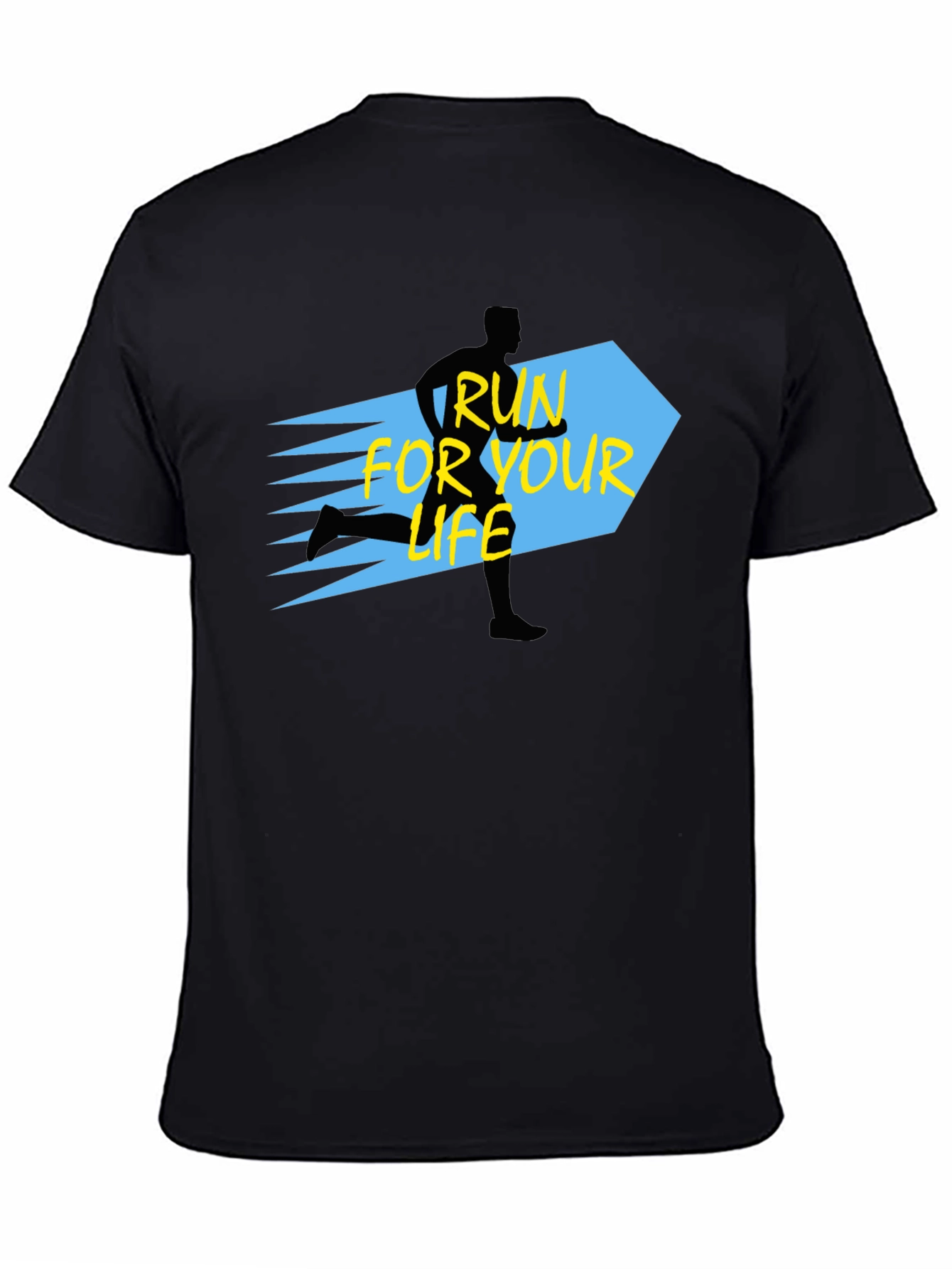 Black Run For Your Life Black Graphic Tee view 4