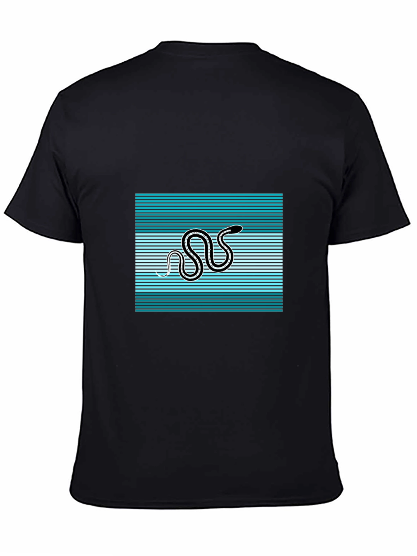 Black Retro Snake Tee: Black Graphic T-Shirt view 4
