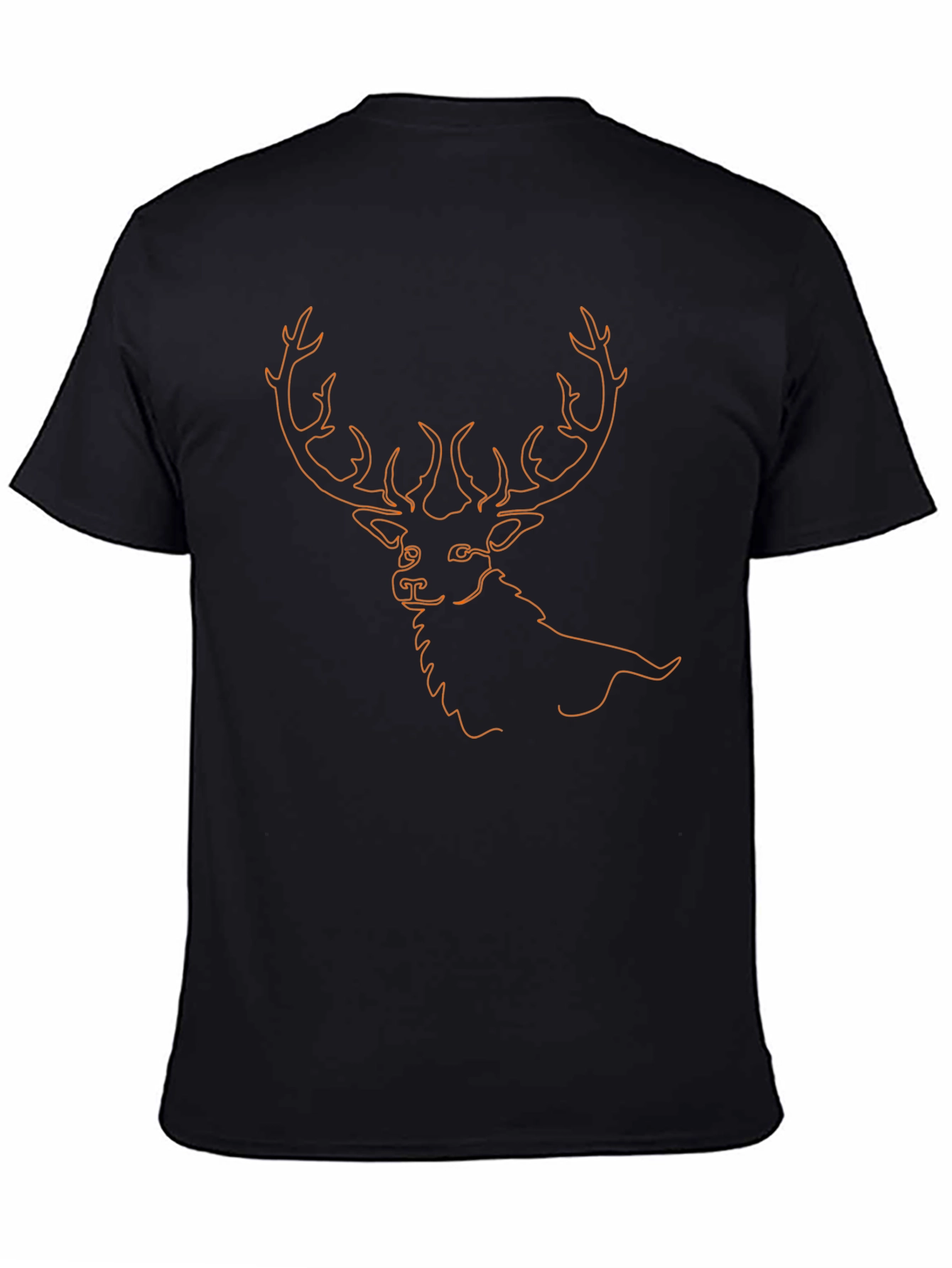 Black Deer Outline Graphic Tee - Black Crew Neck view 4