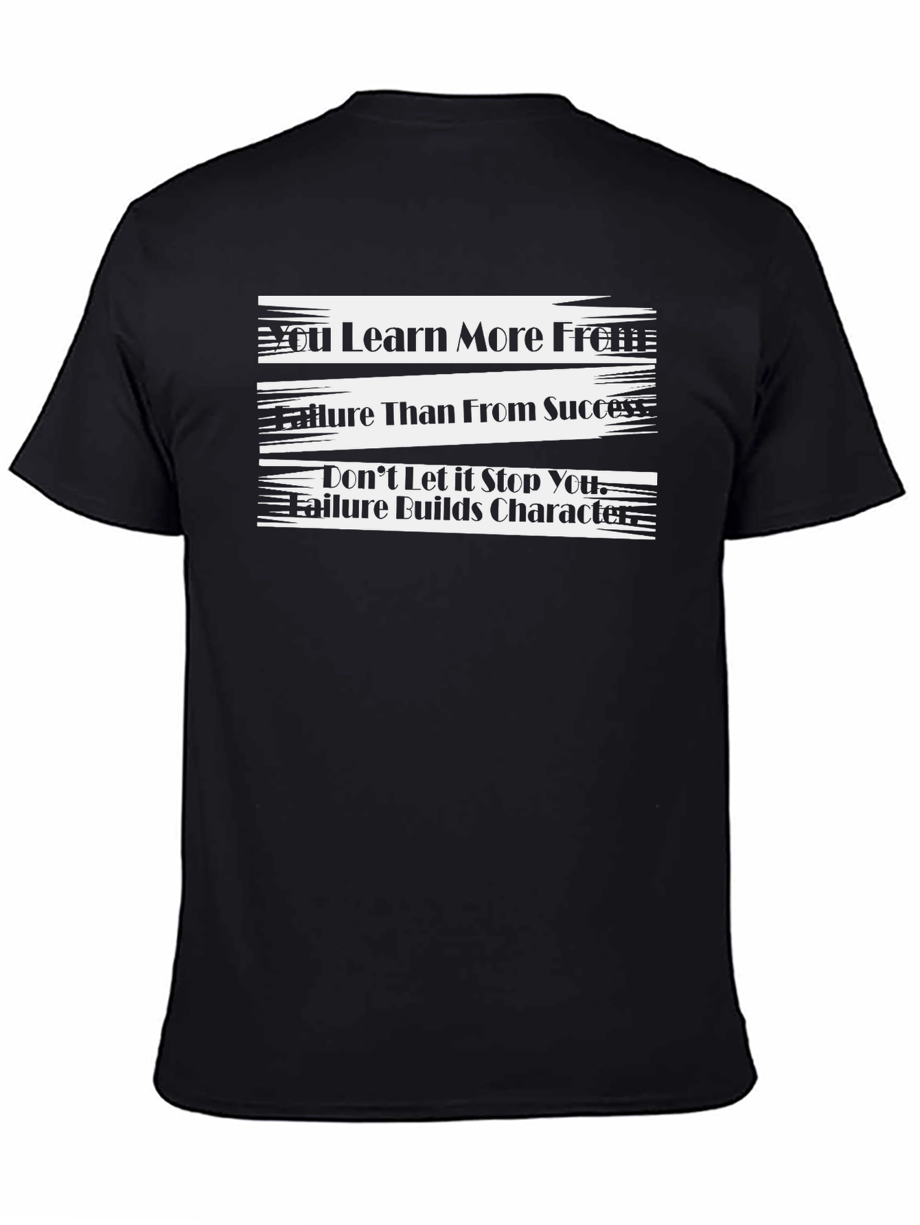 Black Motivational T-Shirt - Learn More From Failure view 4