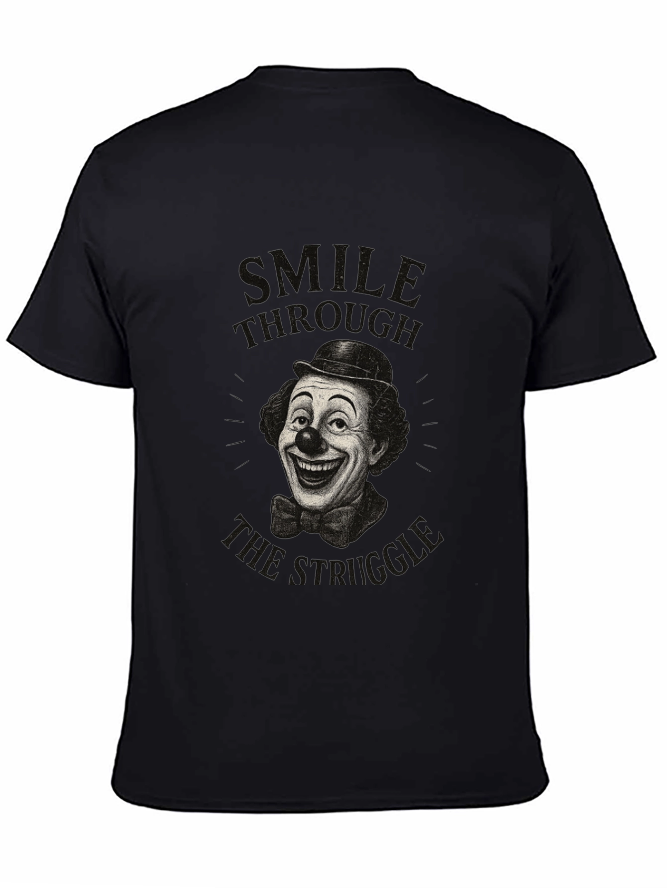 Black Smile Through the Struggle Clown Graphic Tee view 4
