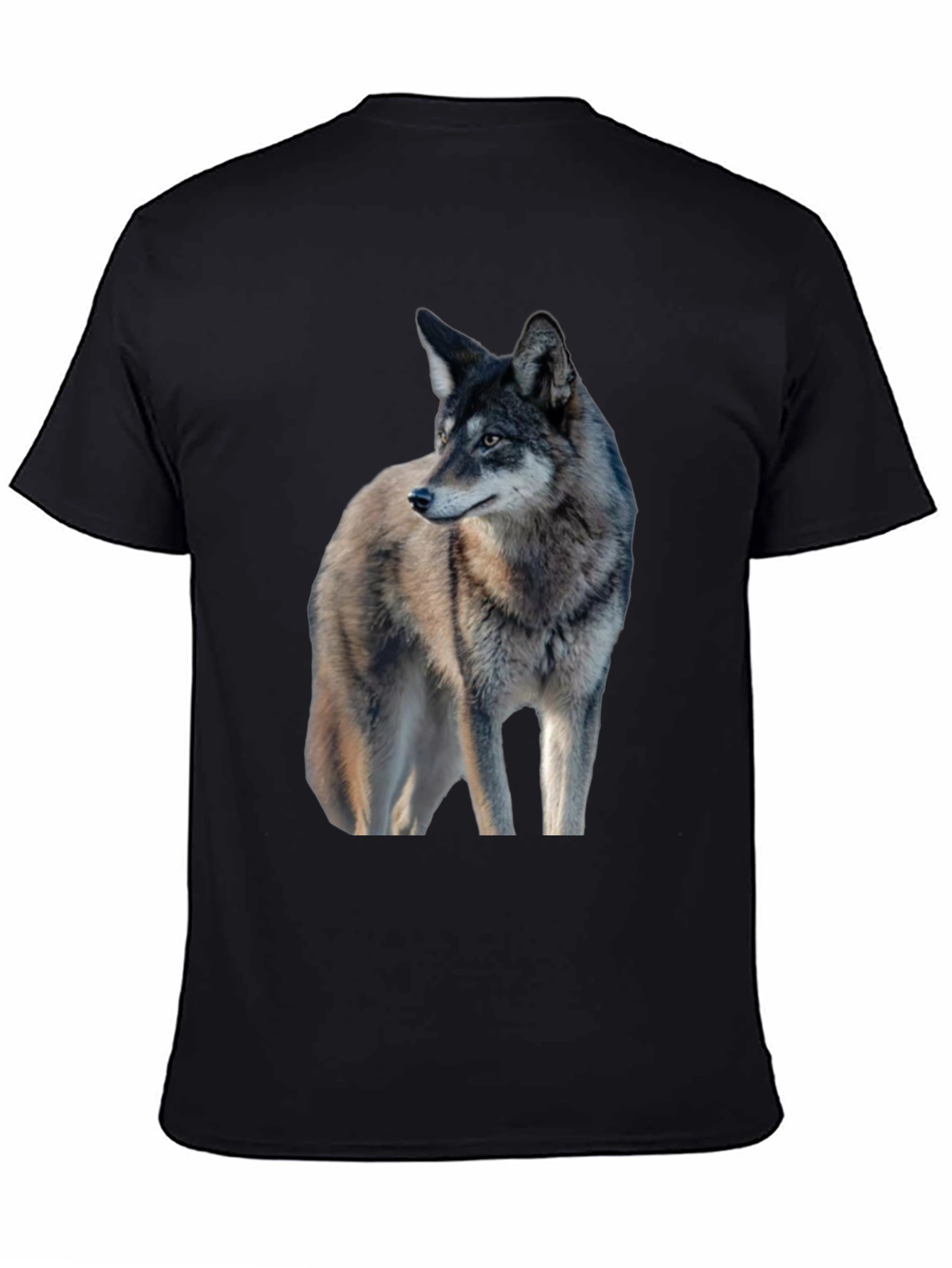 Black Wolf Graphic Black T-Shirt view 4