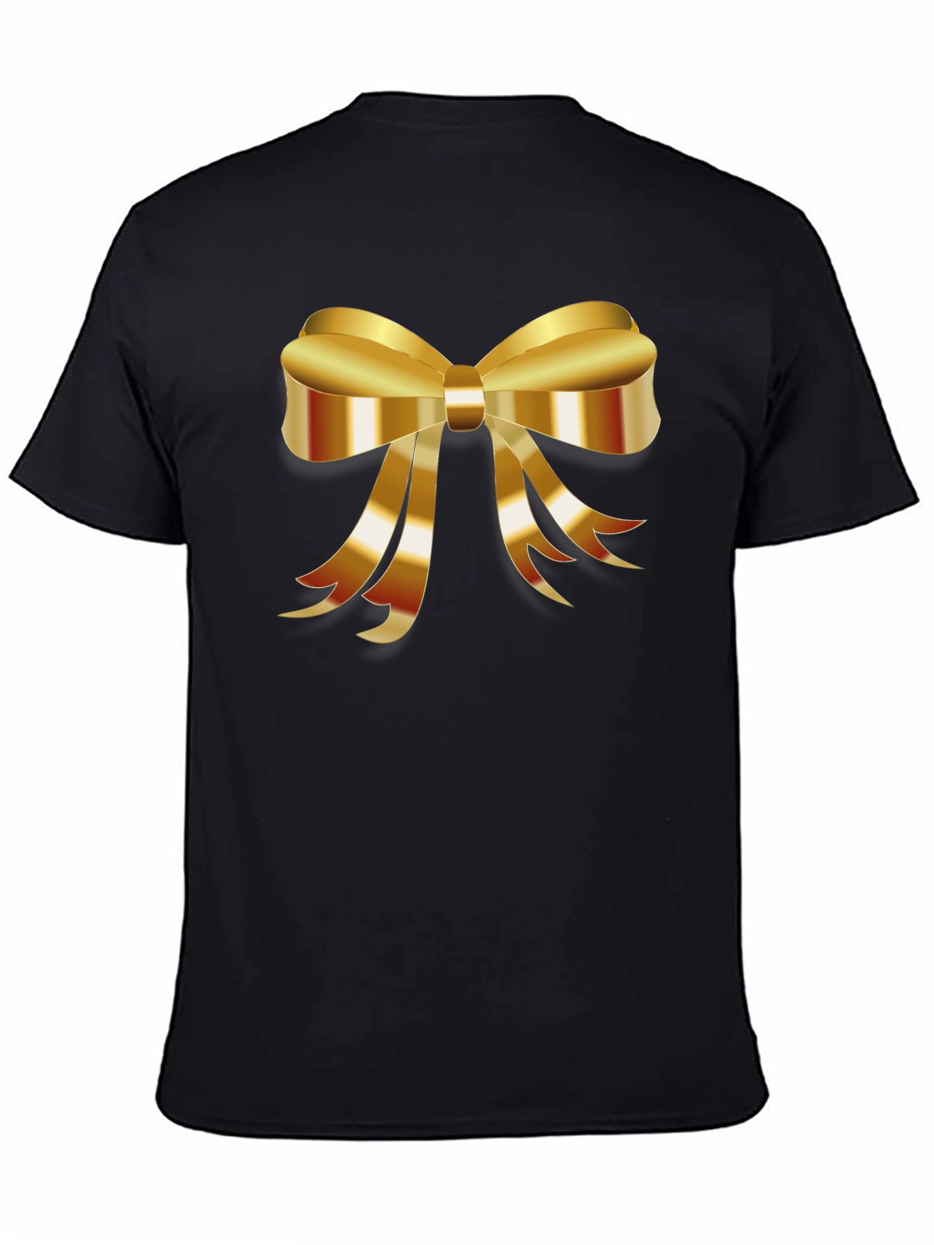 Black Gold Bow Graphic Tee - Stylish Black T-Shirt view 4