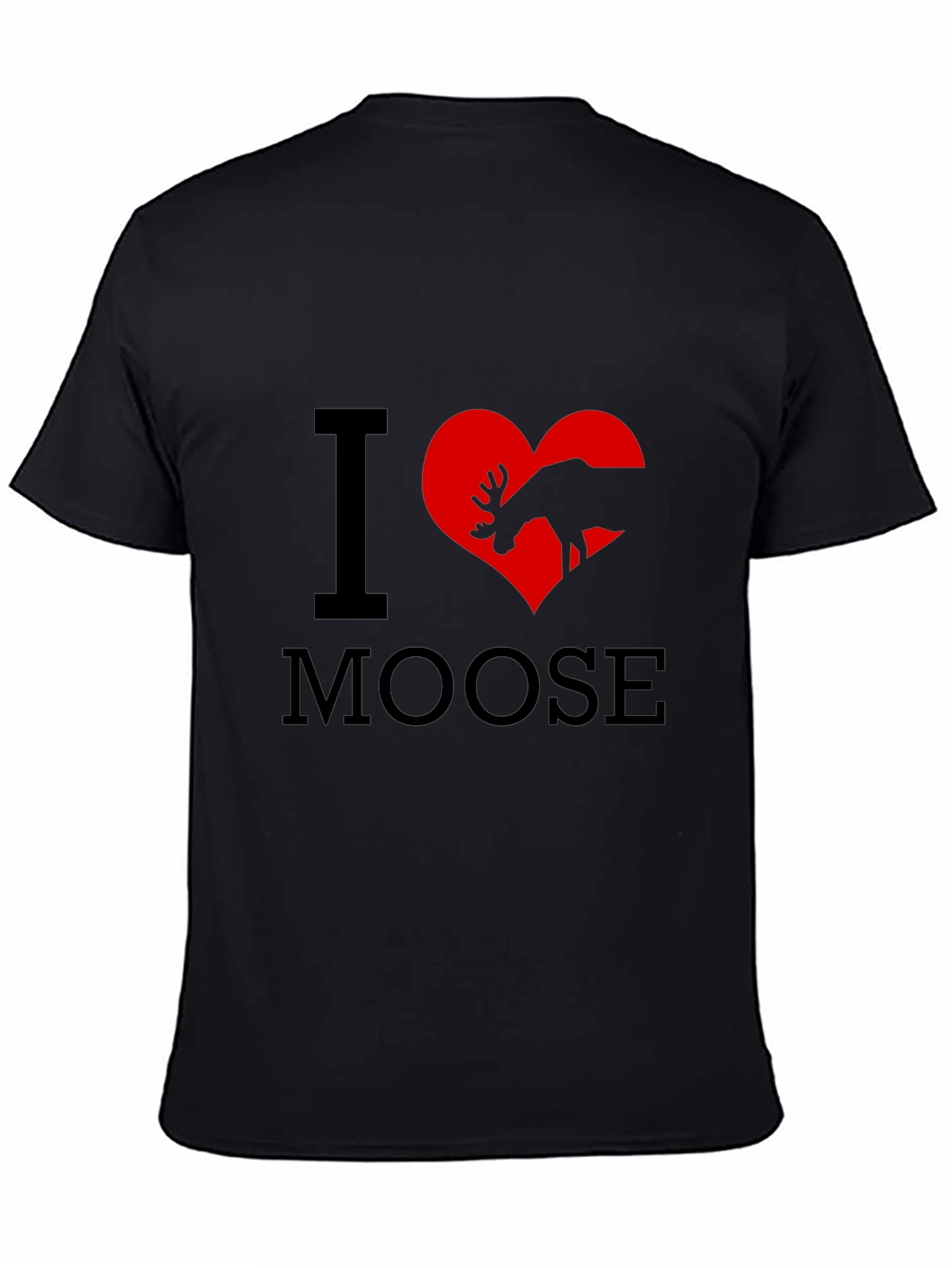 Black I Love Moose Graphic Tee - Black view 4