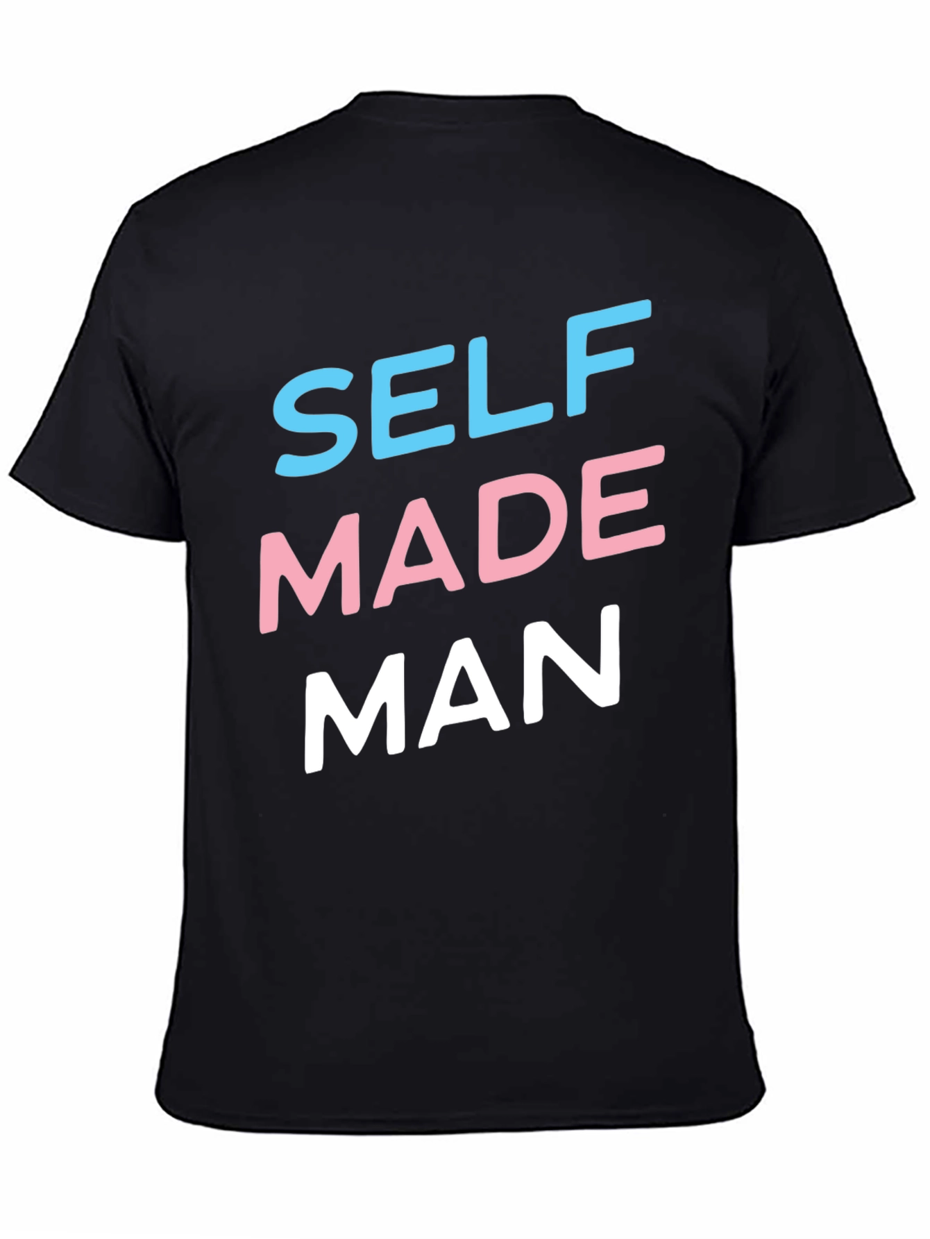 Black Self Made Man Graphic Tee - Black Casual T-Shirt view 4