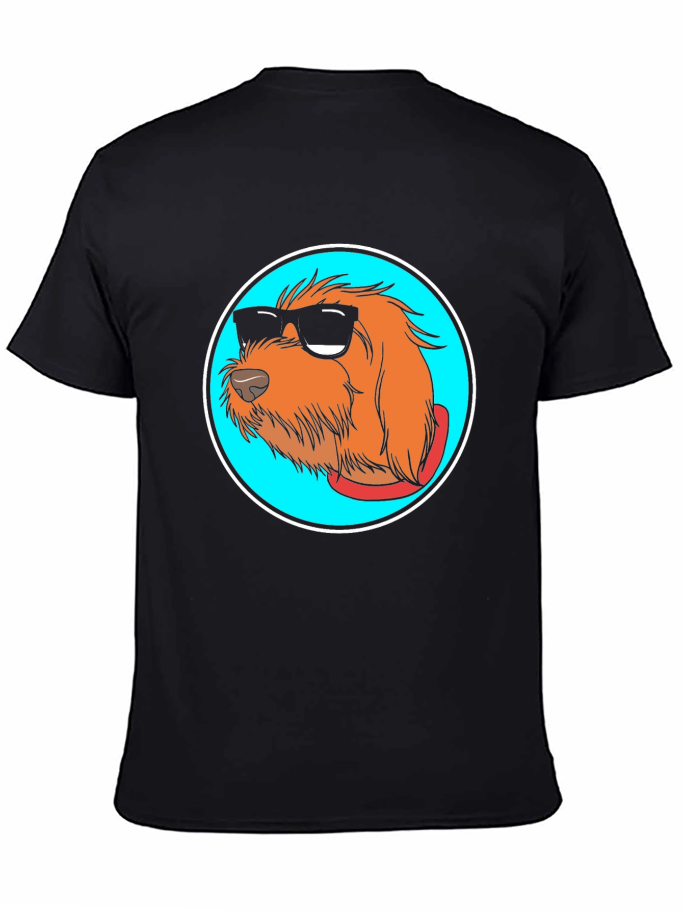Black Cool Dog Graphic Tee - Black Cotton Blend view 4