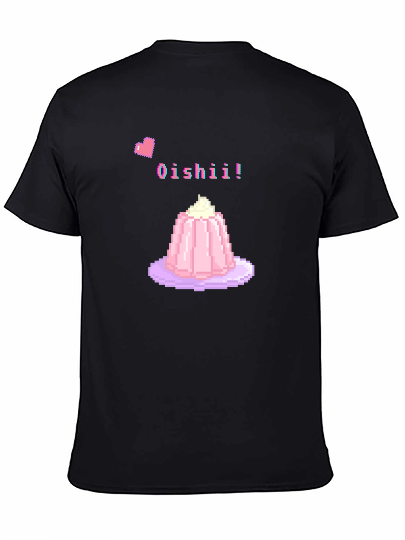 Black Oishii! Pixel Dessert T-Shirt view 4