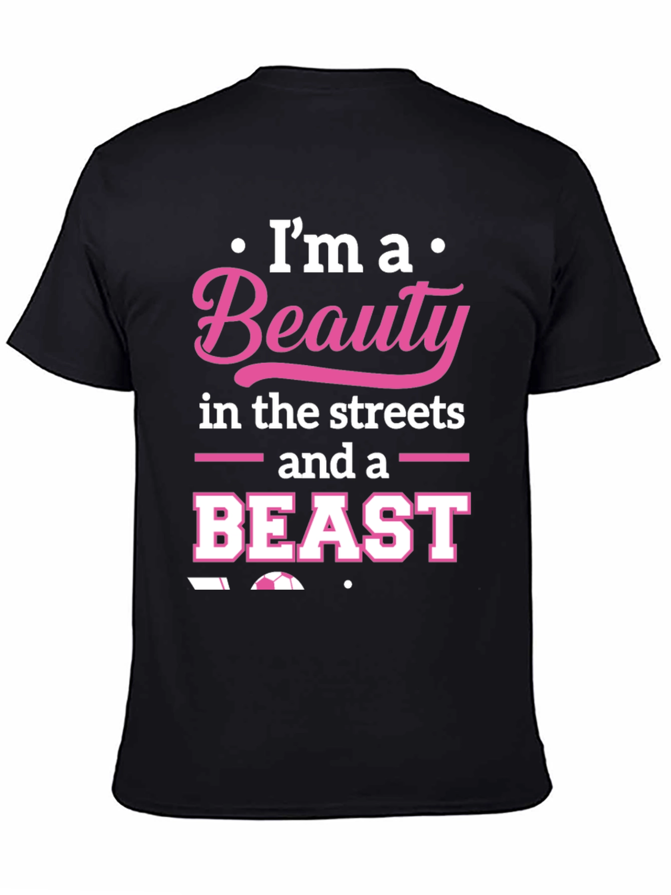 Black Beauty and Beast Soccer T-Shirt - Black Graphic Tee view 4