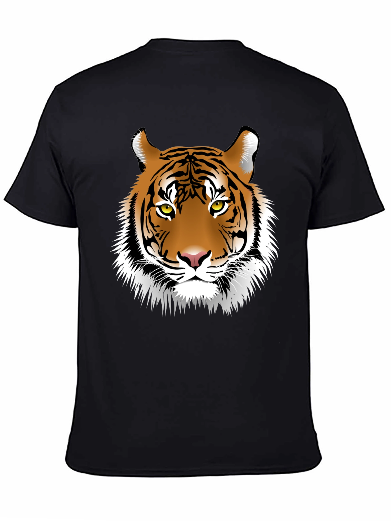 Black Cool Tiger Graphic Tee - Black Cotton Shirt view 4