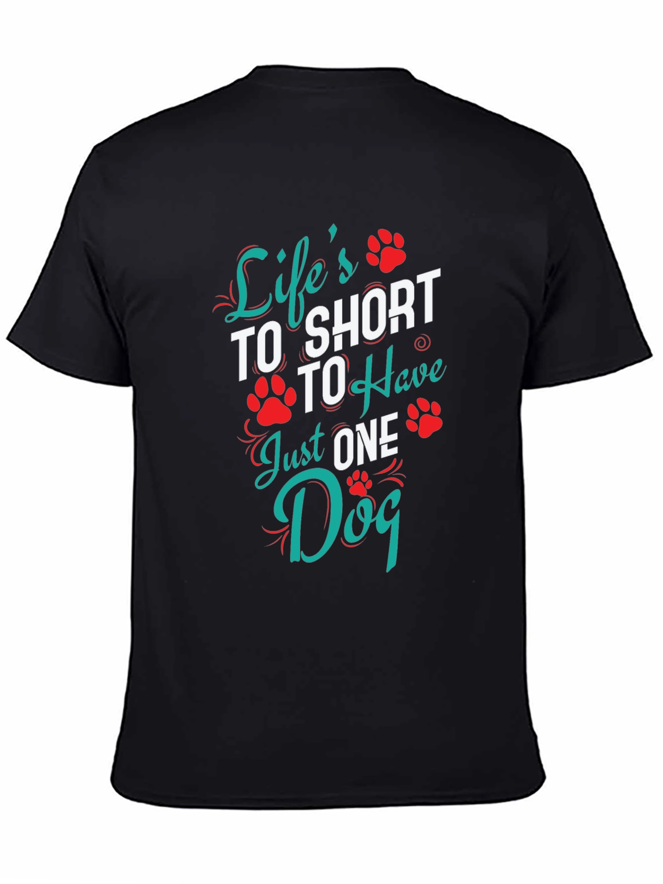 Black Life's Too Short Dog Lover Graphic Tee view 4