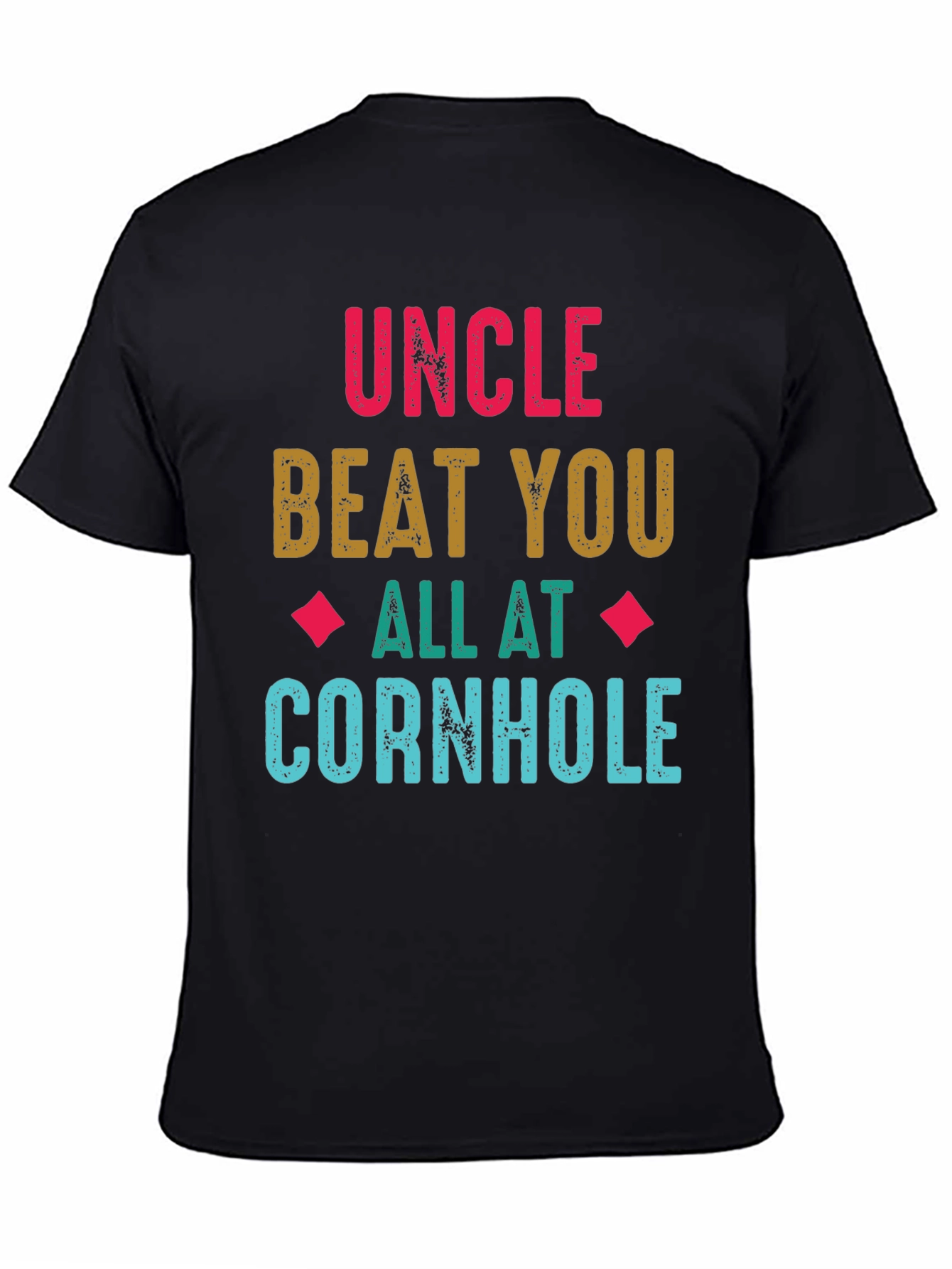 Black Uncle Cornhole T-Shirt - Funny Family Game Day Tee view 4