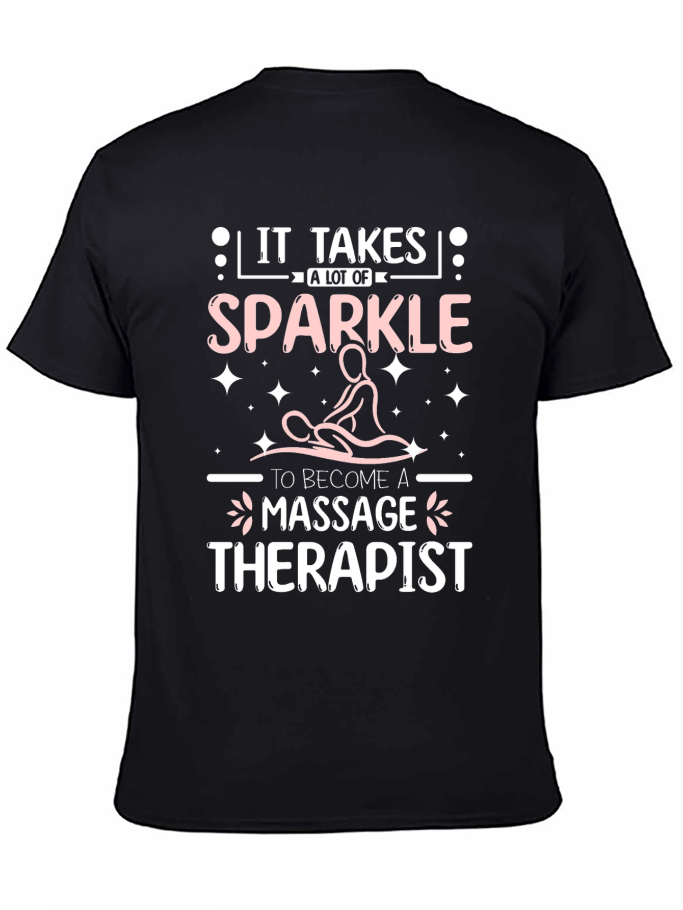 Black Massage Therapist Sparkle T-Shirt view 4