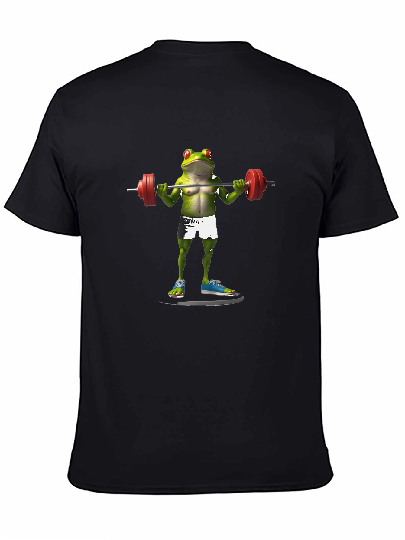 Black Frog Lifting Weights Graphic T-Shirt view 4