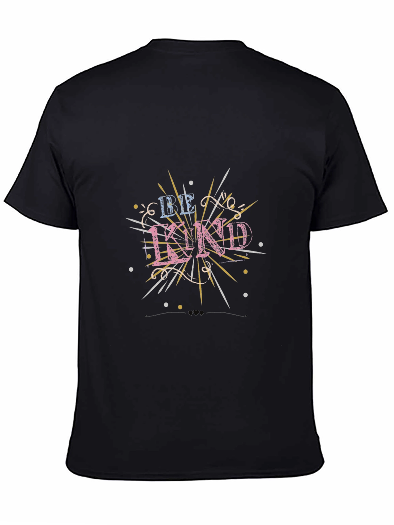 Black Be Kind Graphic Tee - Black Cotton T-Shirt view 4