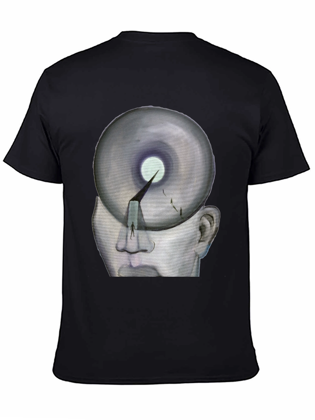Black Surreal Head Graphic T-Shirt view 4
