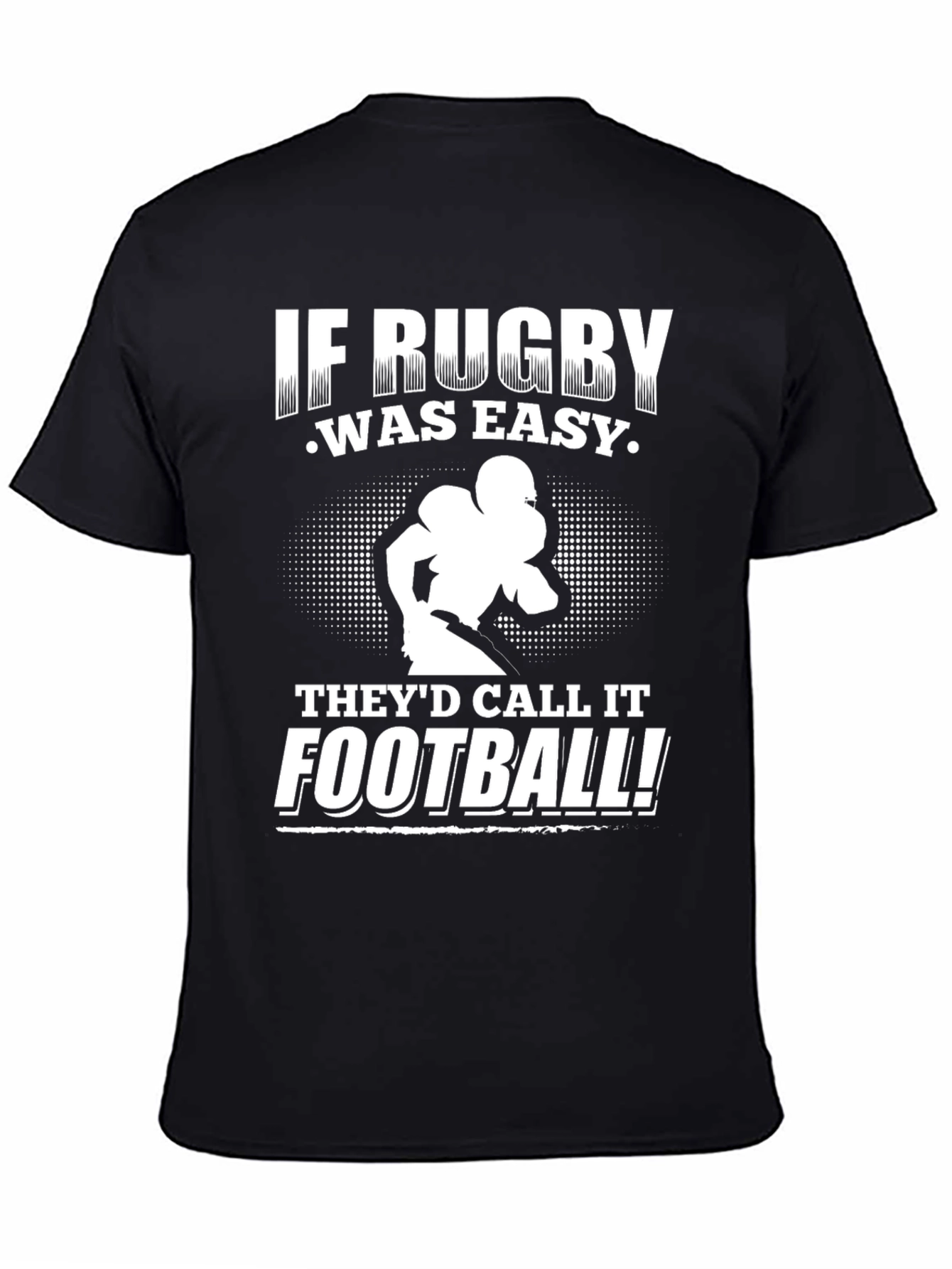Black Rugby vs. Football T-Shirt view 4