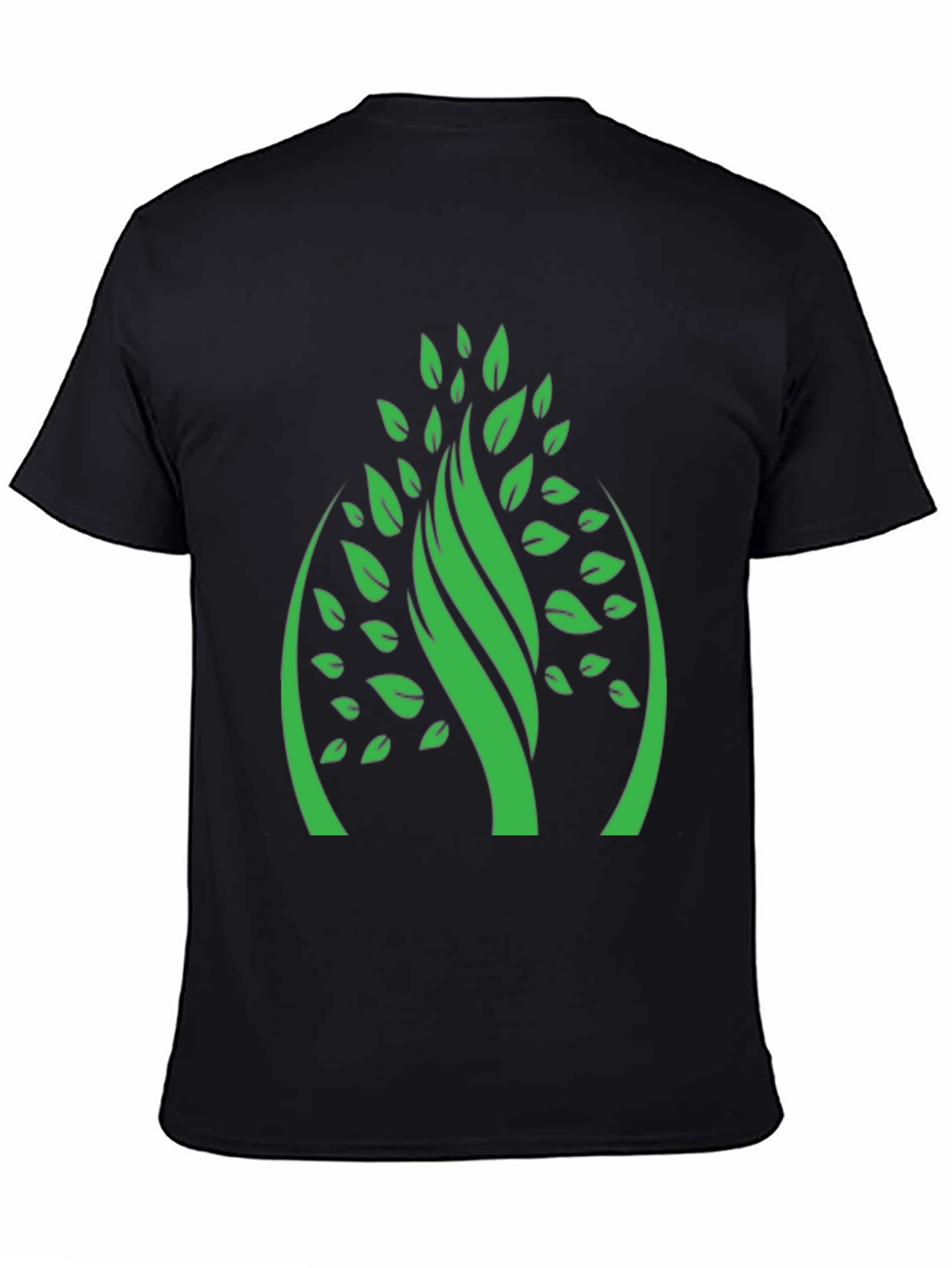 Black Green Tree Graphic Black T-Shirt view 4