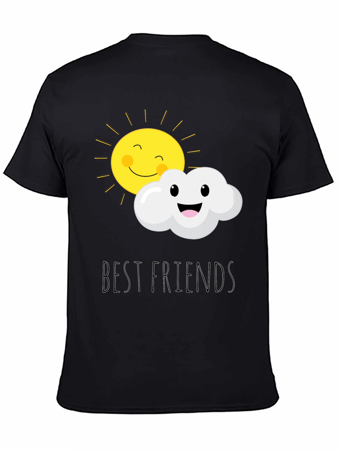 Black Best Friends Sun and Cloud Graphic T-Shirt view 4