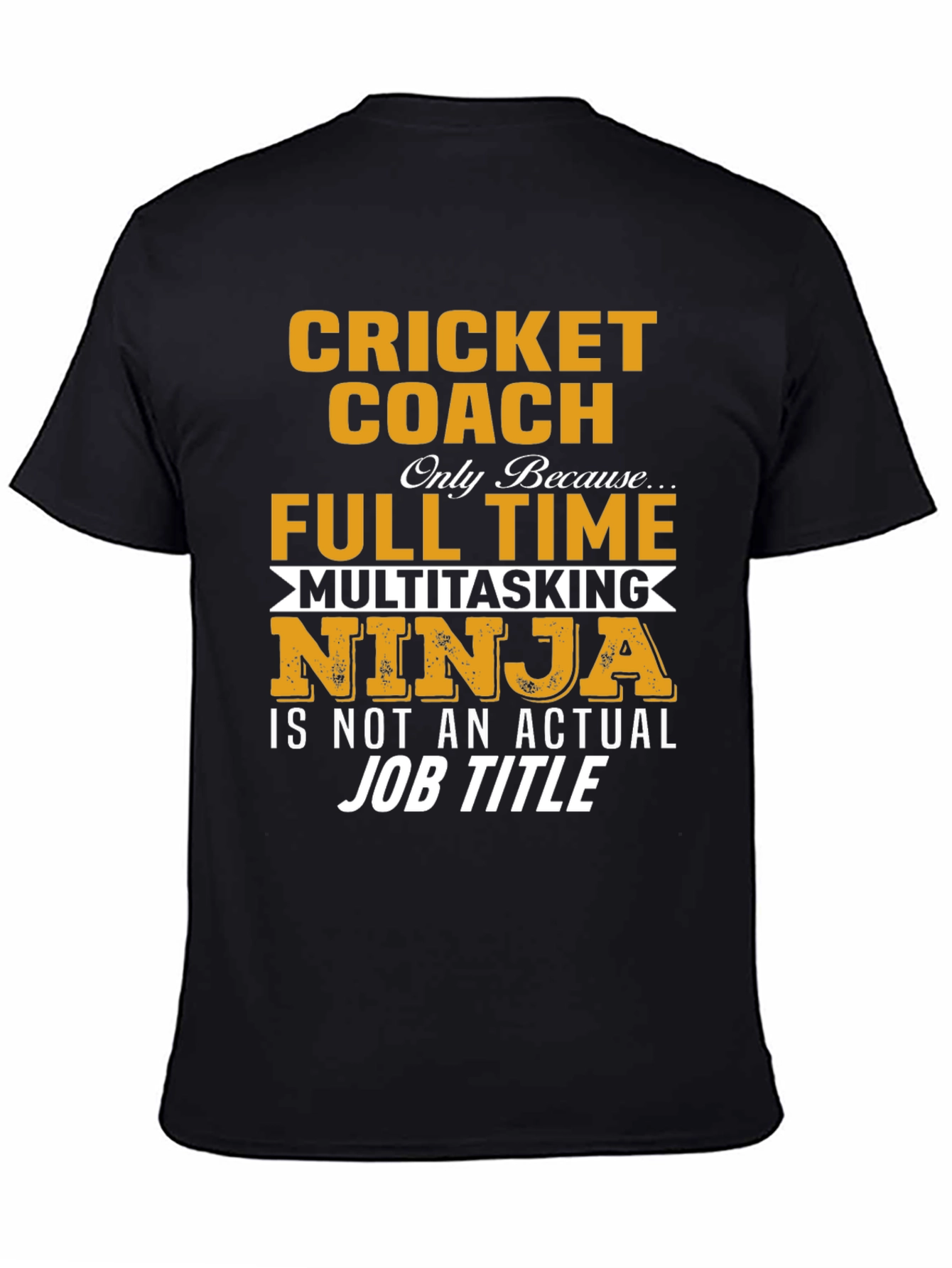 Black Cricket Coach Novelty T-Shirt view 4