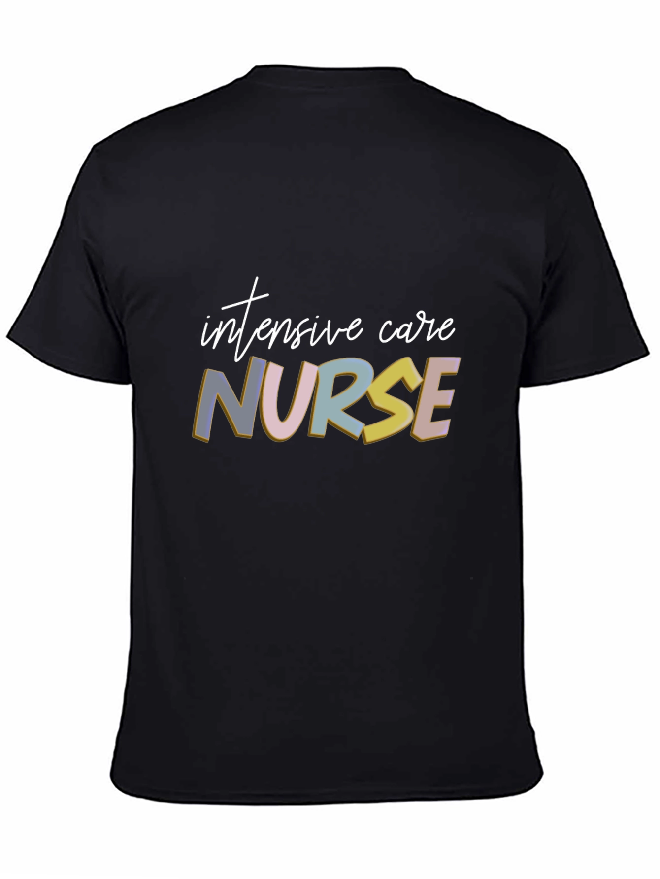 Black Intensive Care Nurse Graphic T-Shirt view 4