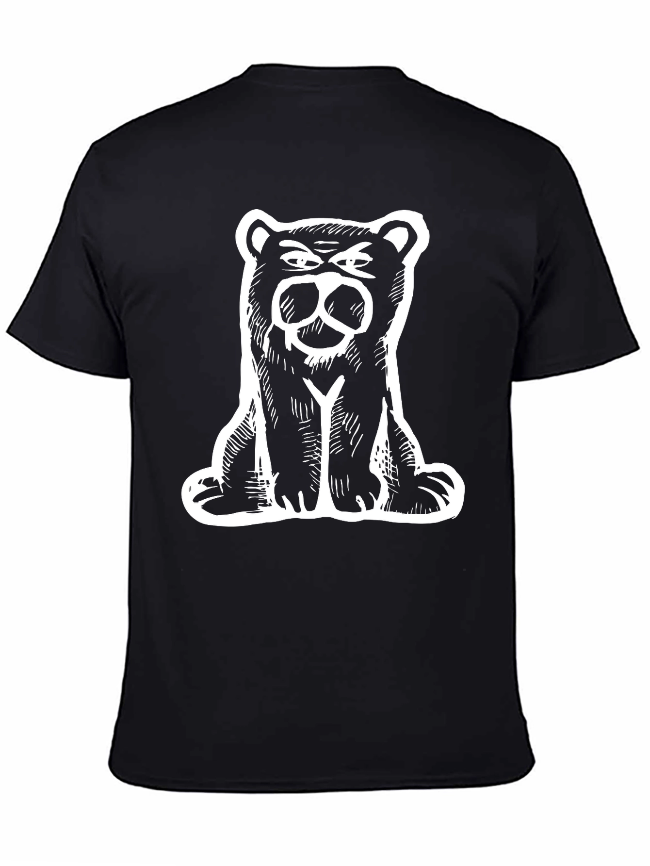Black Bear Graphic Print Black T-Shirt view 4