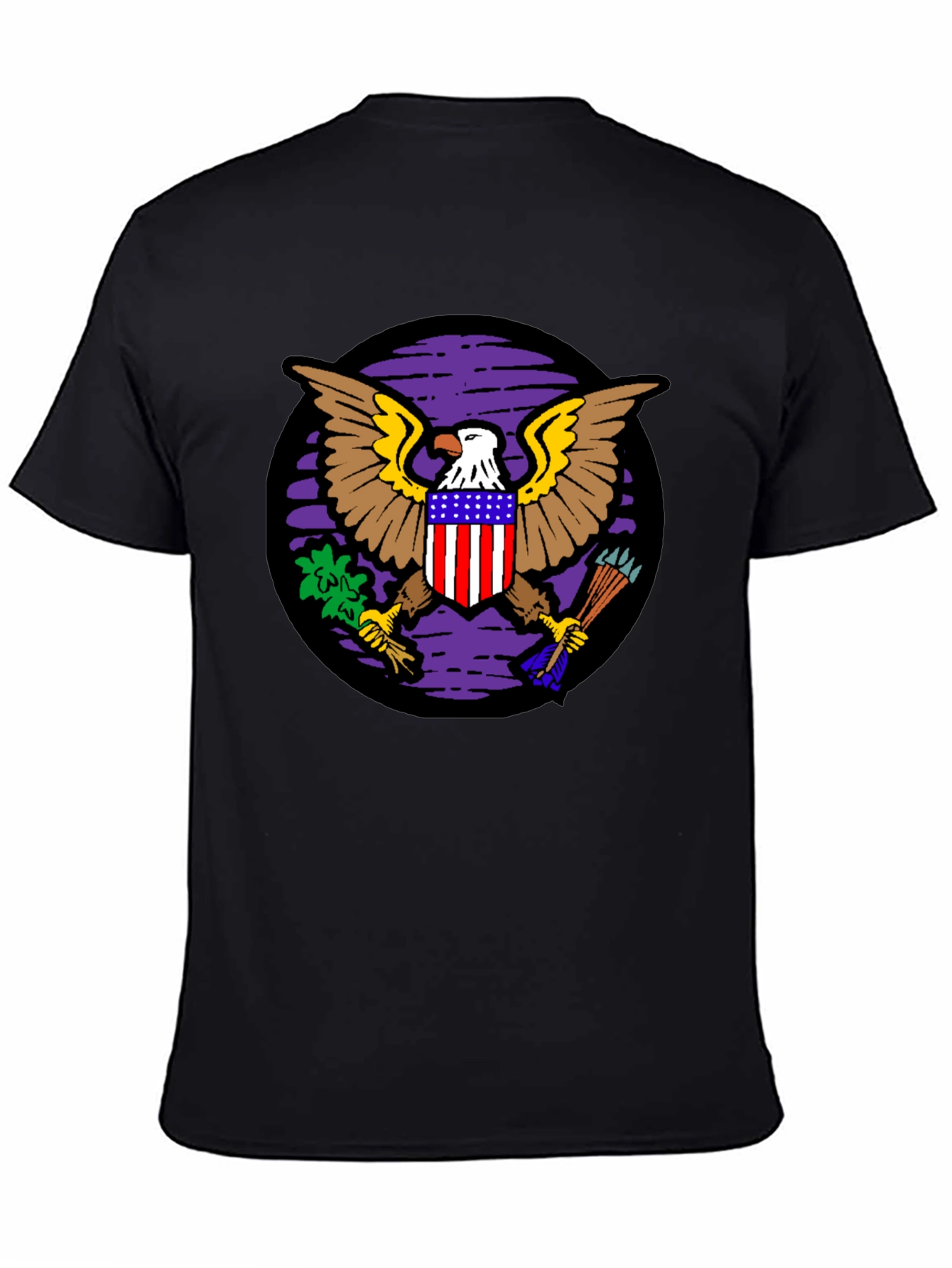 Black American Eagle Graphic Black T-Shirt view 4