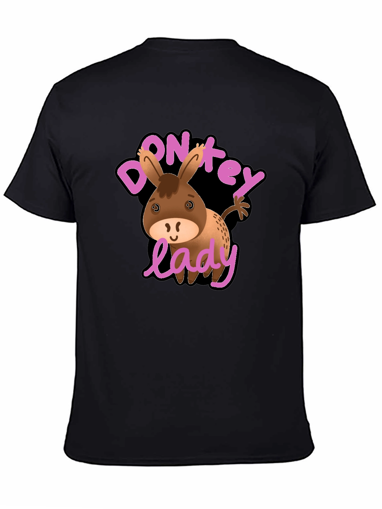 Black Donkey Lady Graphic T-Shirt, Novelty Humor Tee view 4