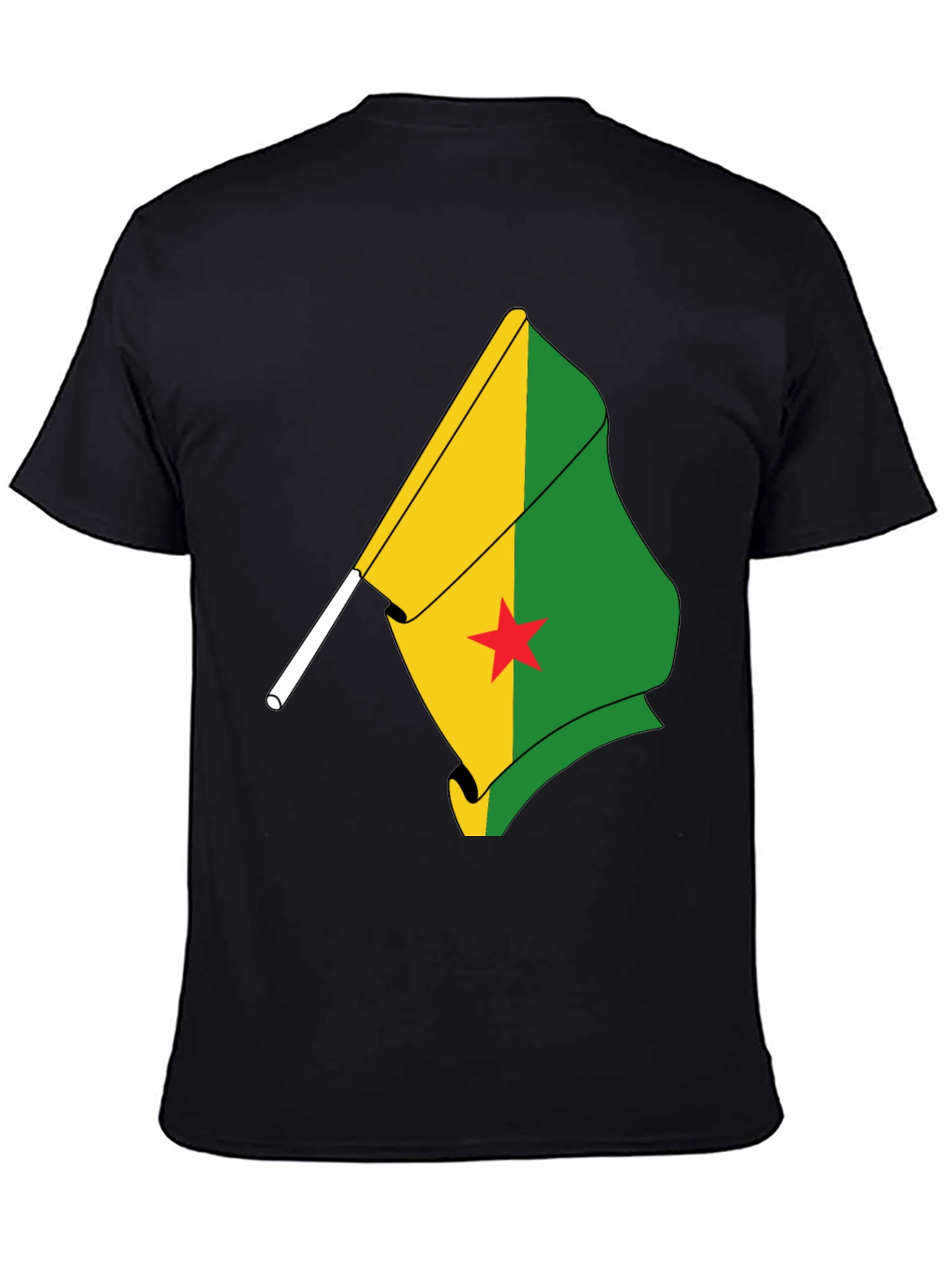 Black French Guiana Flag T-Shirt - Black view 4