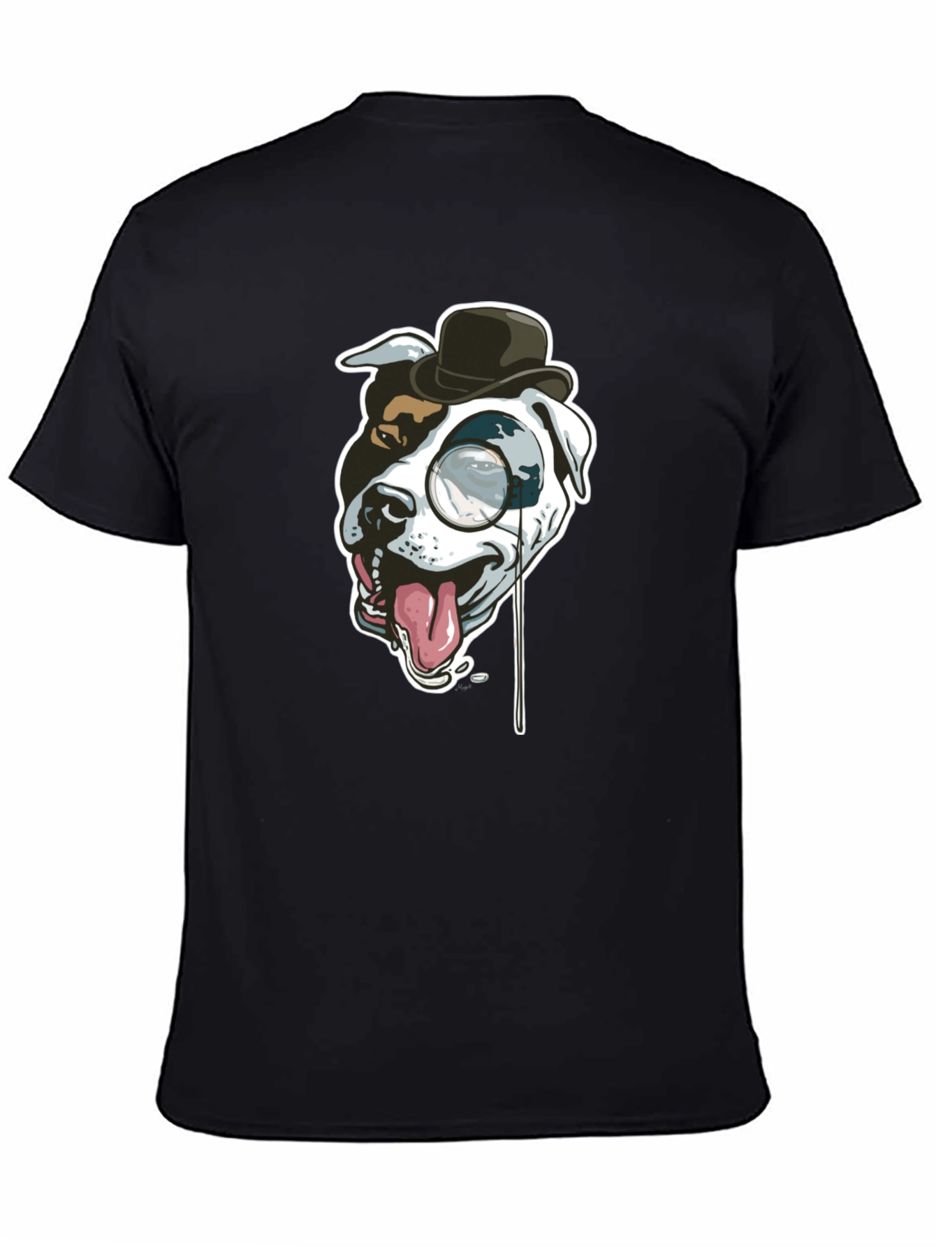 Black Dog with Monocle Graphic Tee view 4
