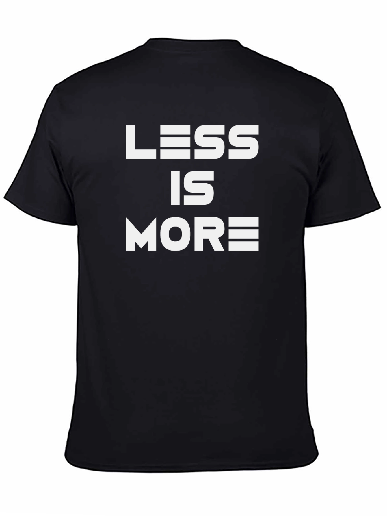 Black Less is More Graphic Tee - Black Cotton T-Shirt view 4