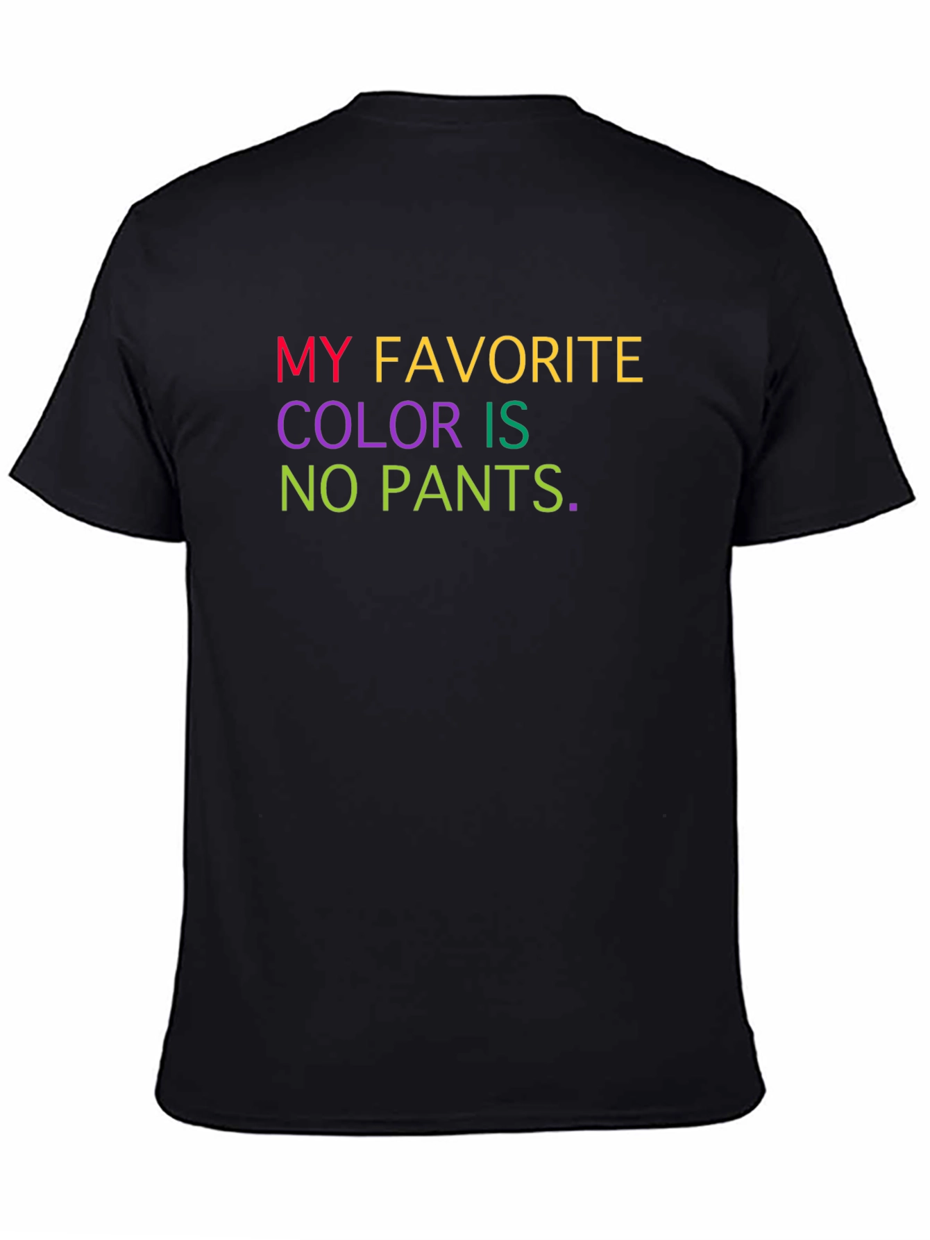 Black Humorous "No Pants" Graphic Tee view 4