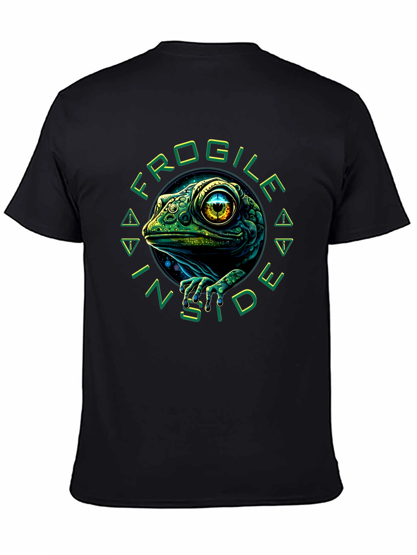Black FROGile Inside T-Shirt - Unique Graphic Tee view 4