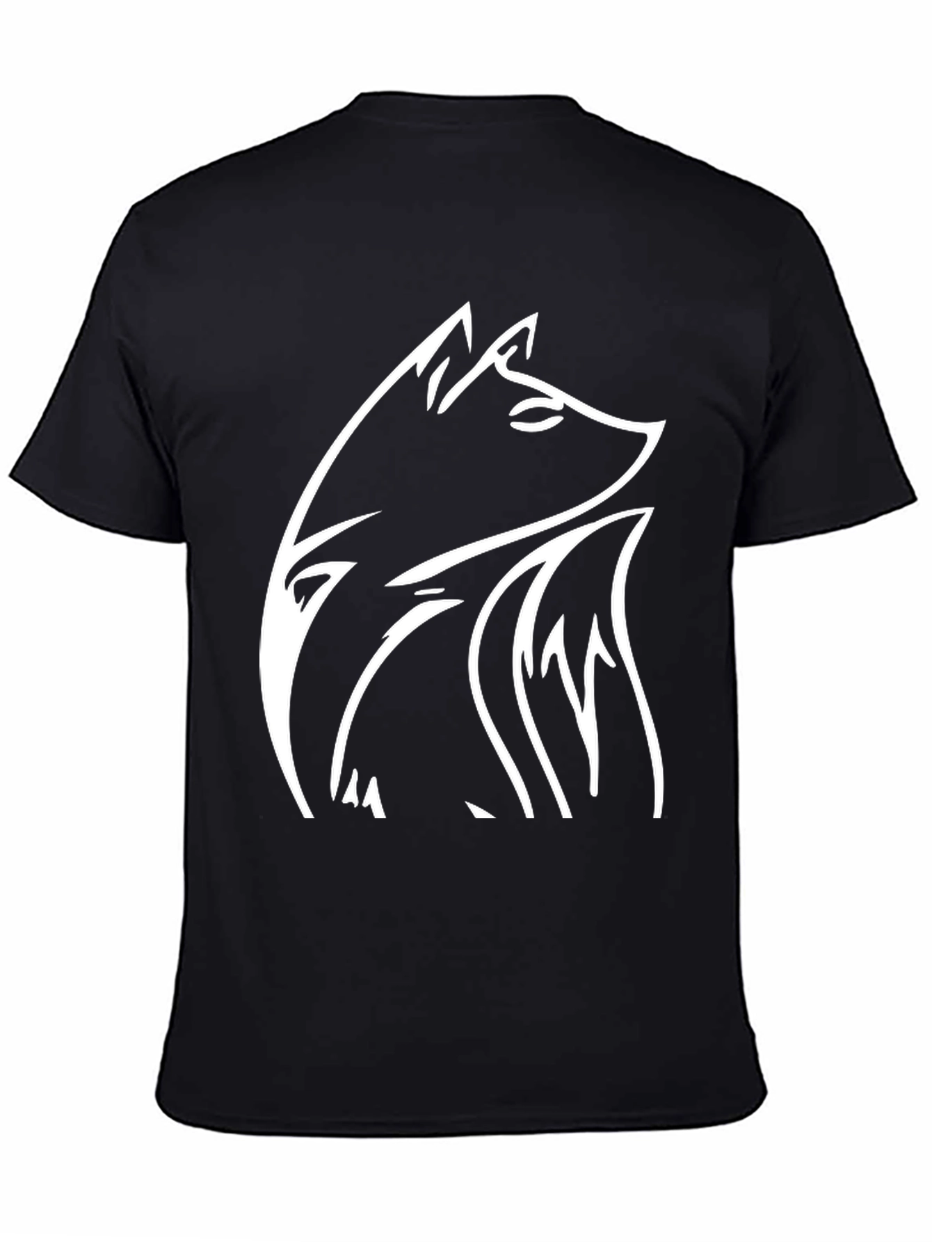 Black Fox Graphic Tee - Black Cotton Blend Shirt view 4