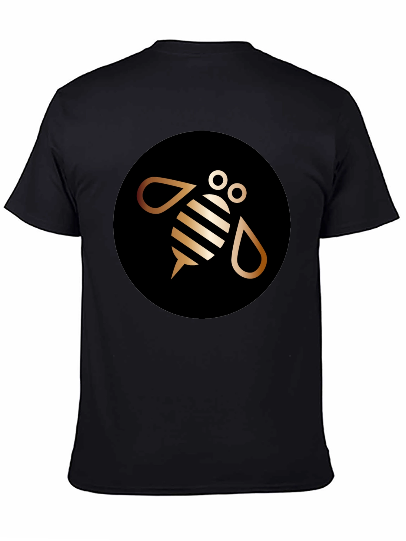 Black Modern Bee Graphic Tee - Black Cotton Blend view 4