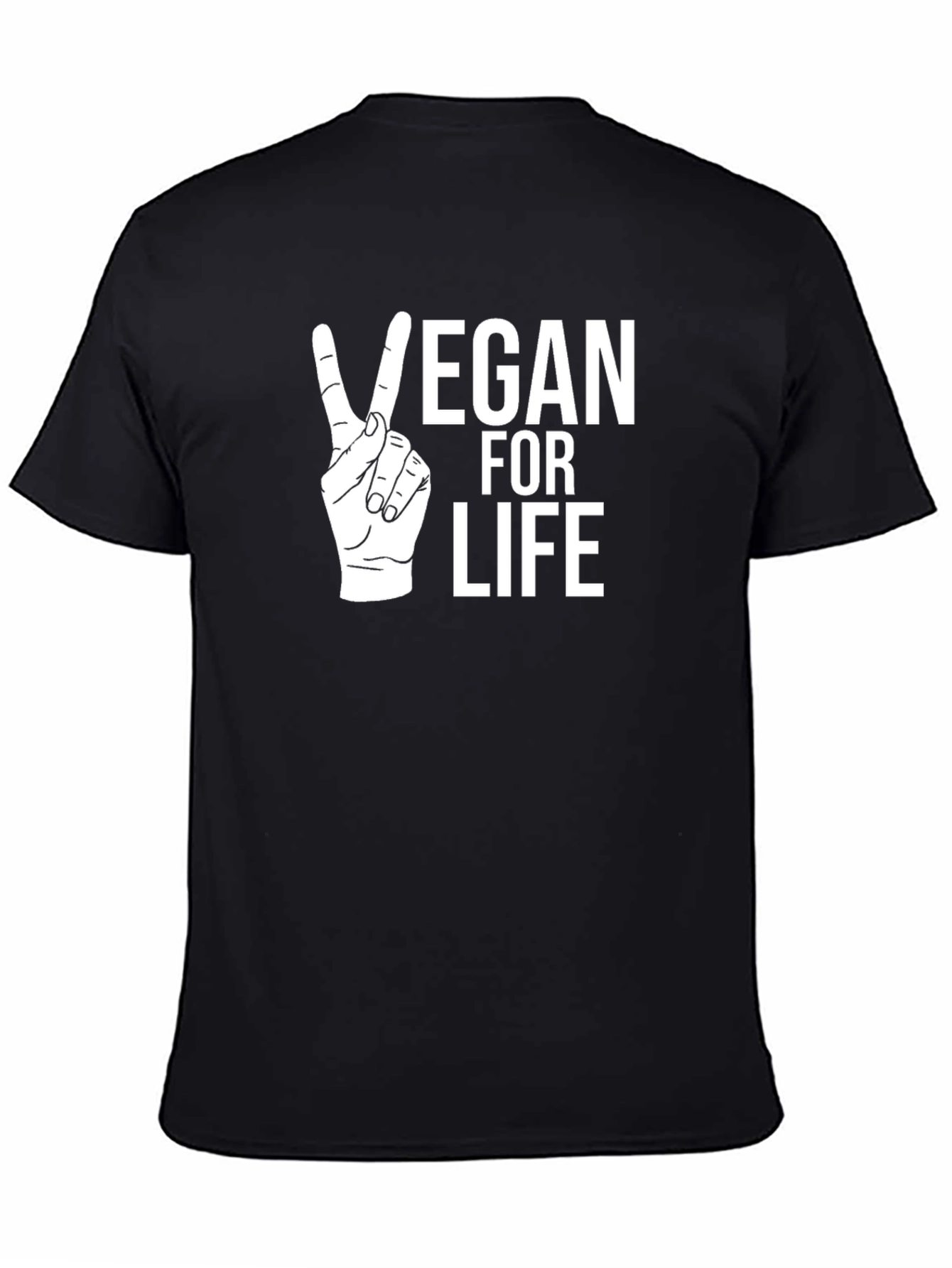 Black Vegan for Life T-Shirt view 4