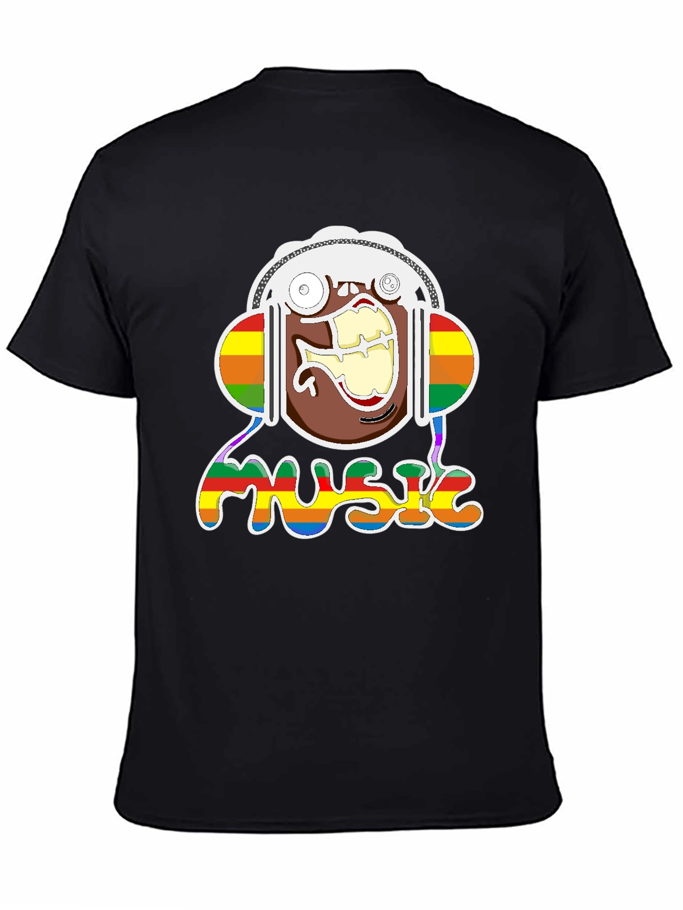 Black Music Lover T-Shirt - Rainbow Design view 4
