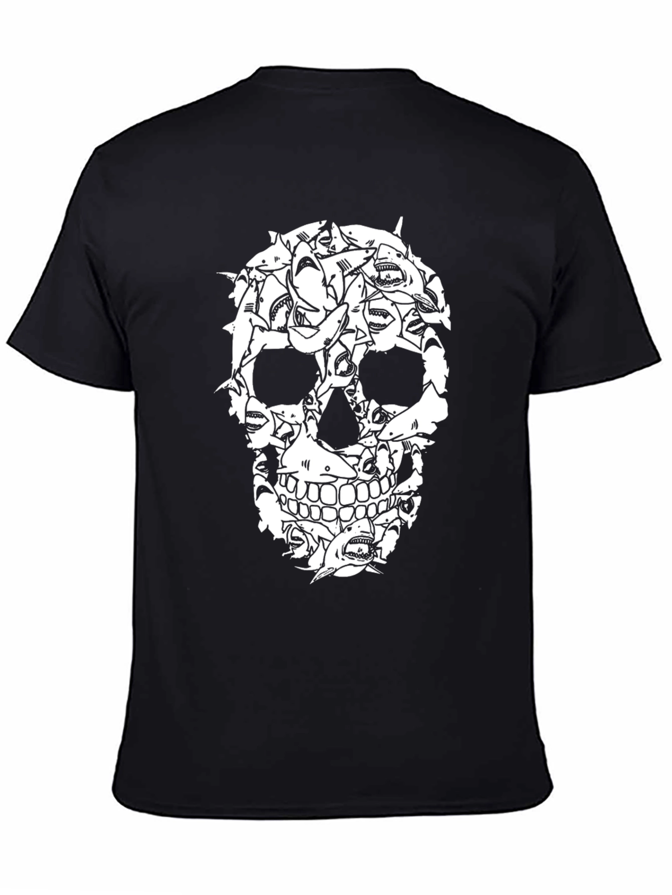 Black Shark Skull Graphic Tee - Unique Design view 4