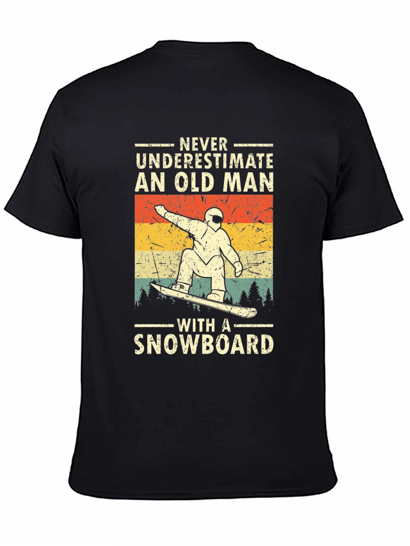 Black Old Man Snowboard T-Shirt view 4