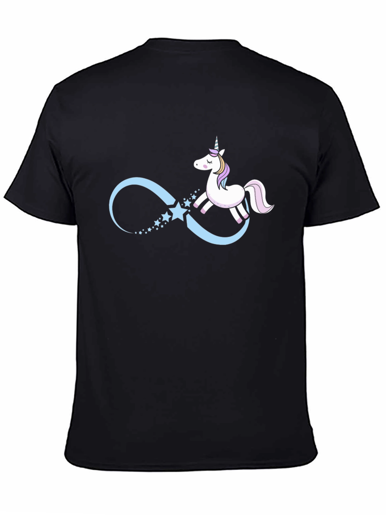 Black Unicorn Infinity Black T-Shirt view 4