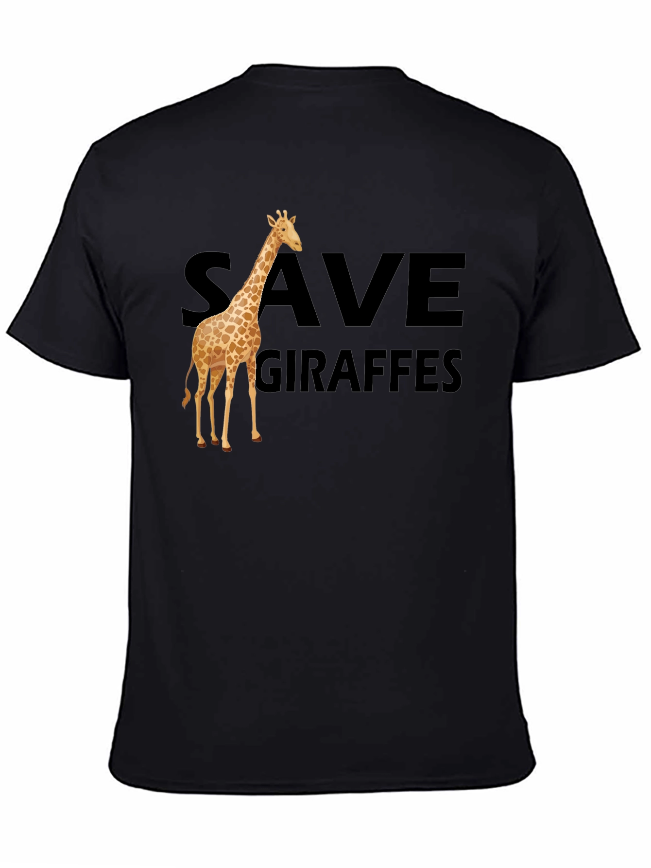 Black Save Giraffes T-Shirt - Animal Lover Tee view 4